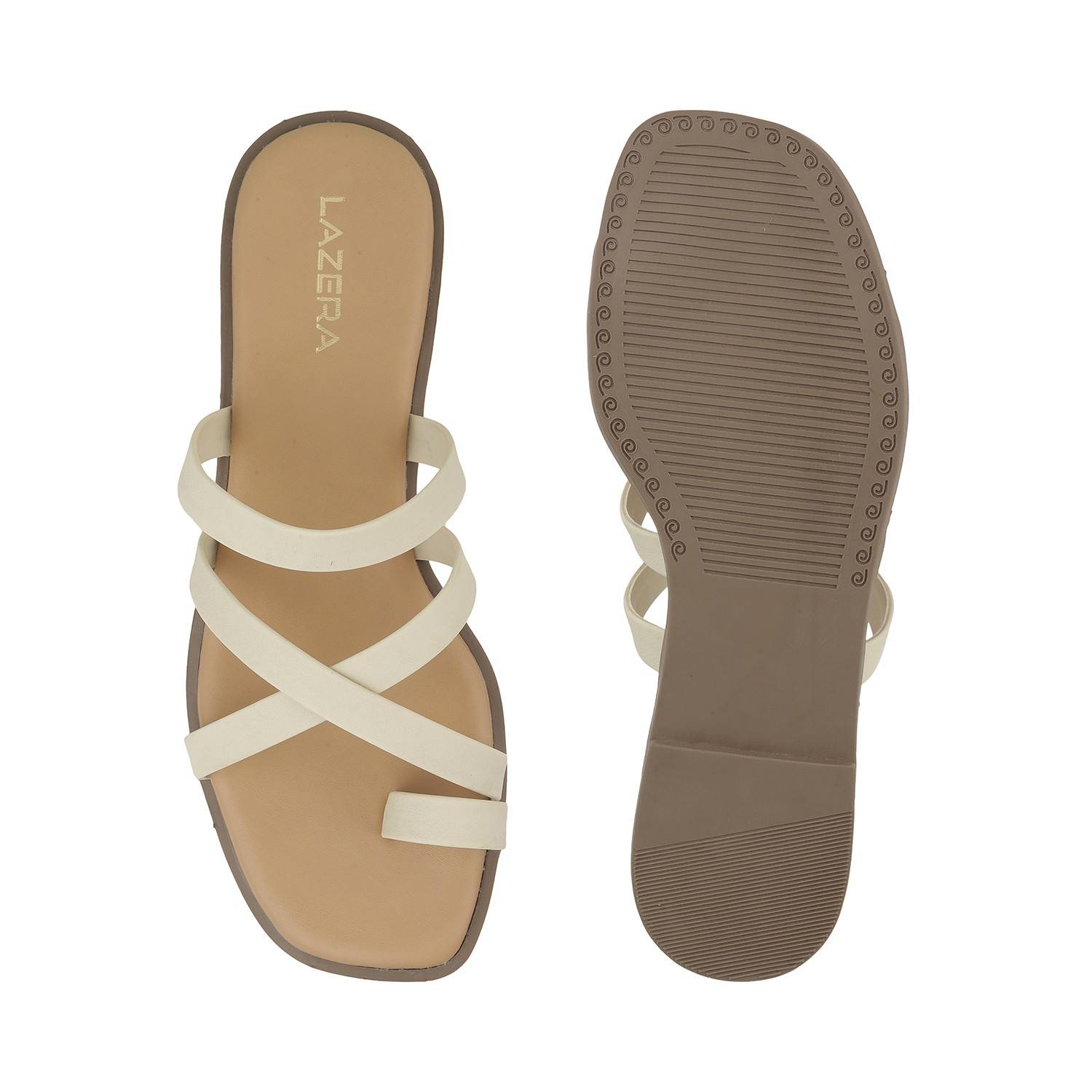 Women’s Minimal Slip-On Flats | Thin Strap Slides with Toe Loop | Casual Wear