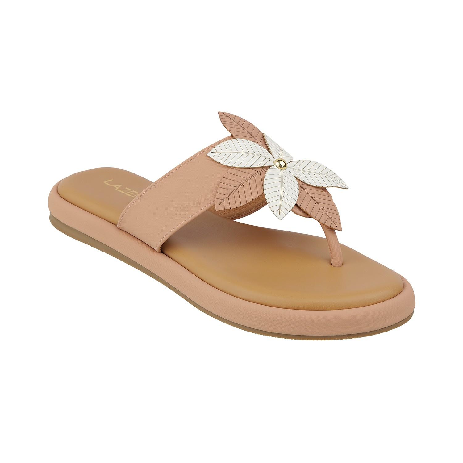 Women’s Floral Thong Flats | Slip-On Mules with Large Flower | Summer Casual