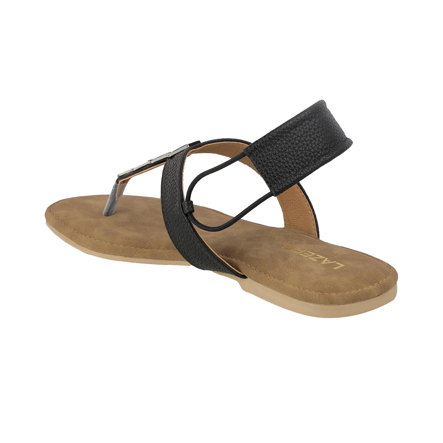 Women’s Toe-Ring Flats | Back Strap T-Strap with Silver Hexagon Detail | Casual/Ethnic