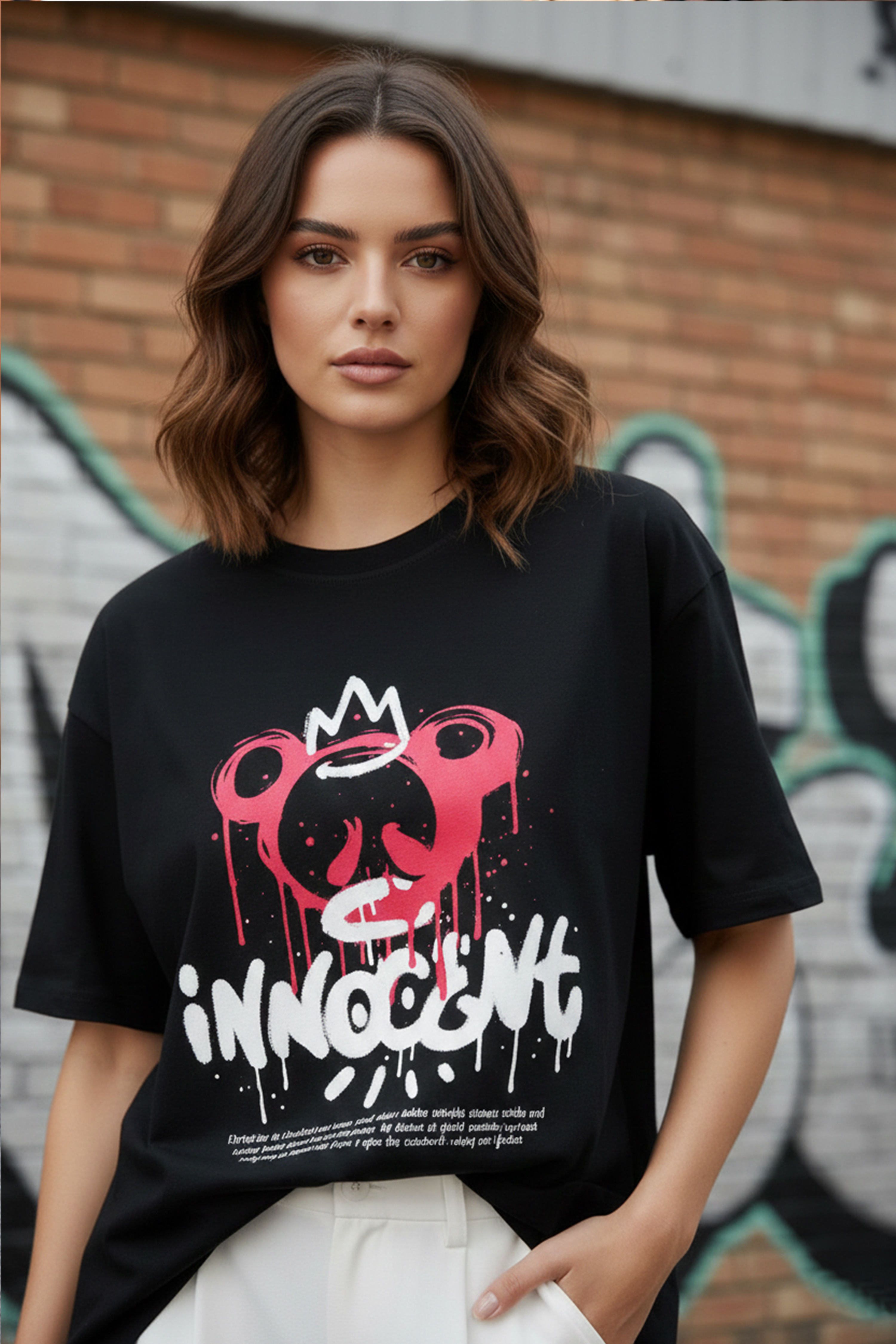 INNOCENT GRAPHIC PRINTED OVERSIZED T-SHI...