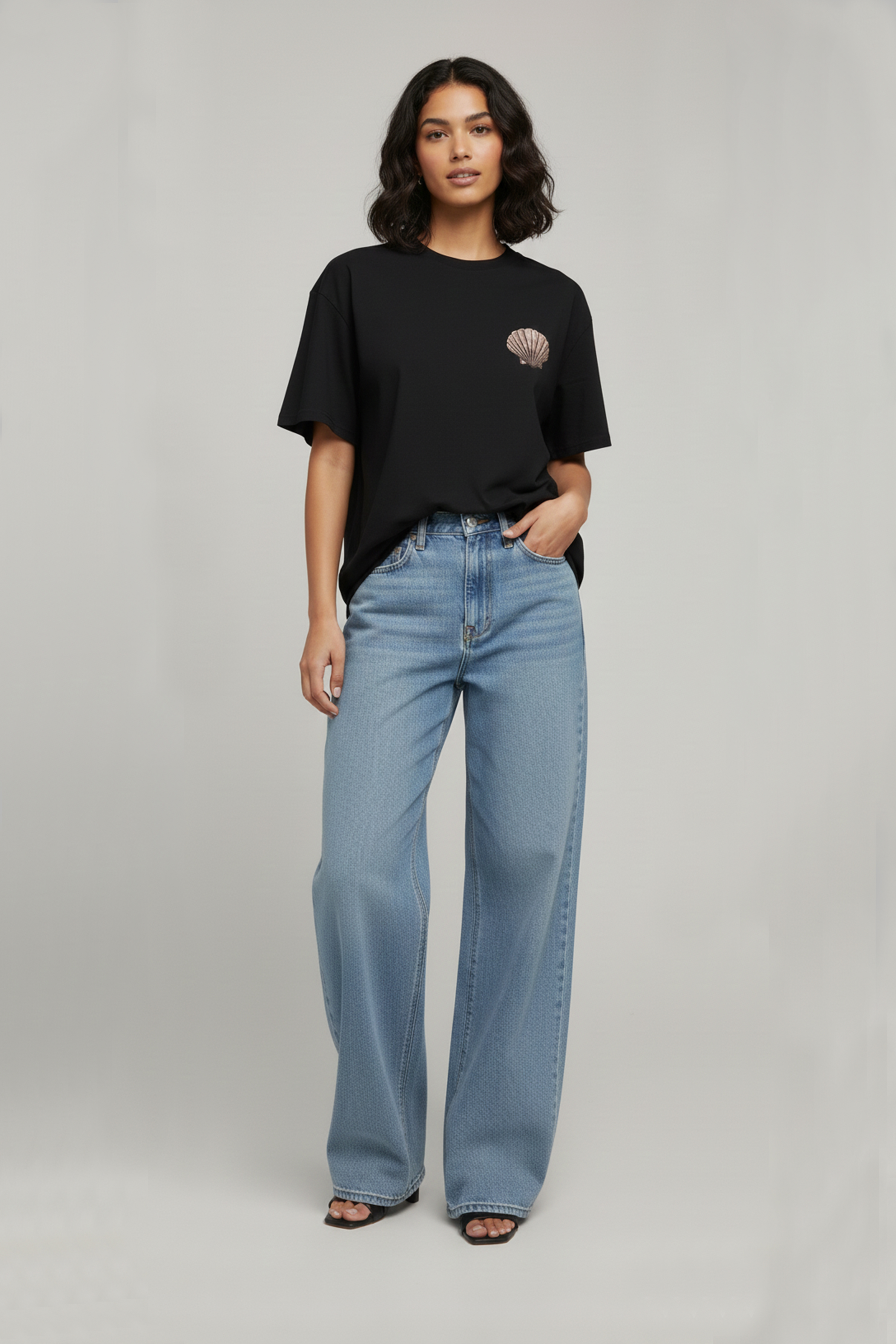 MERMAID GRAPHIC PRINTED OVERSIZED T-SHIRT