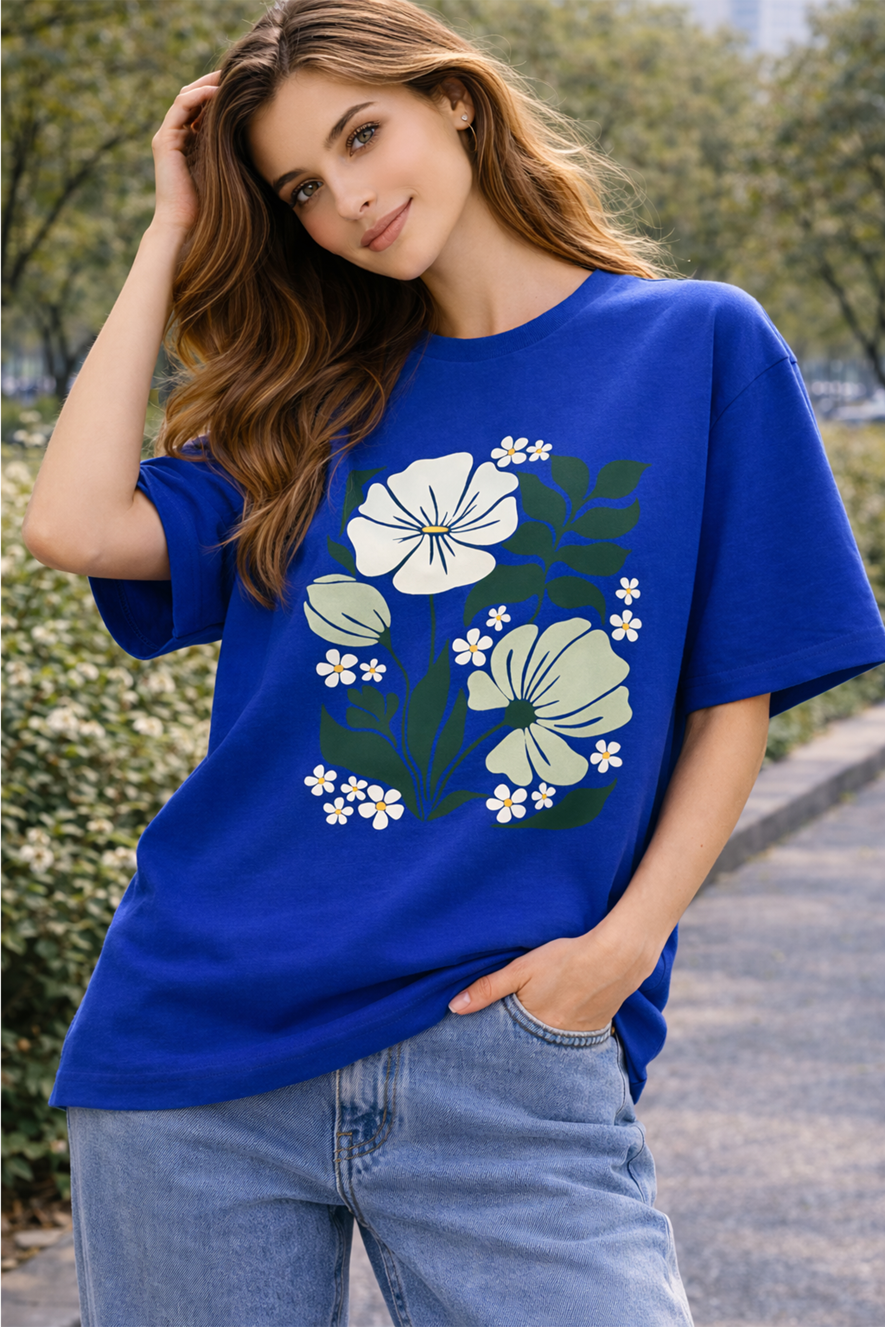 FLORA VIBE GRAPHIC OVERSIZED T-SHIRT