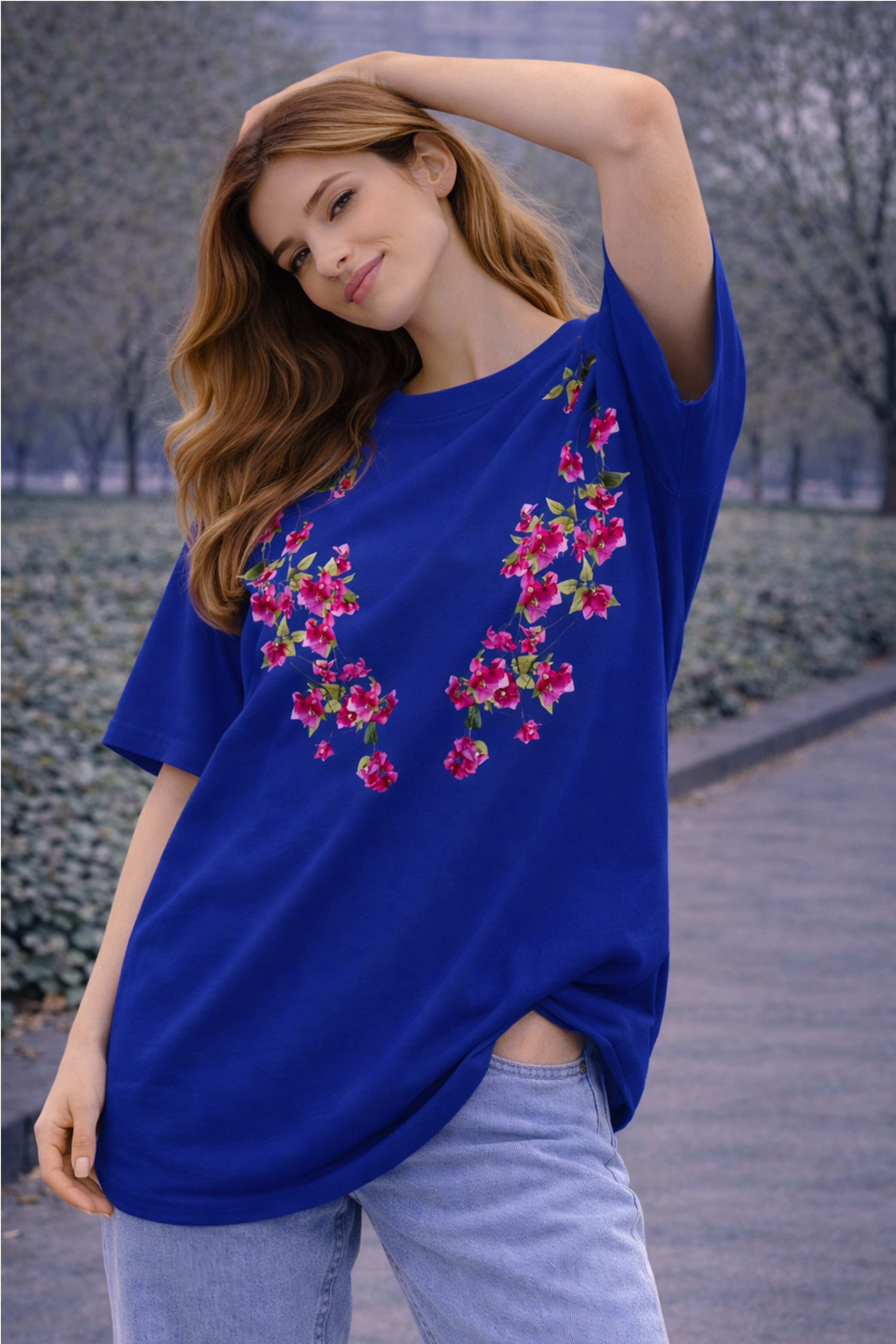 OVERSIZED FLORAL T-SHIRT