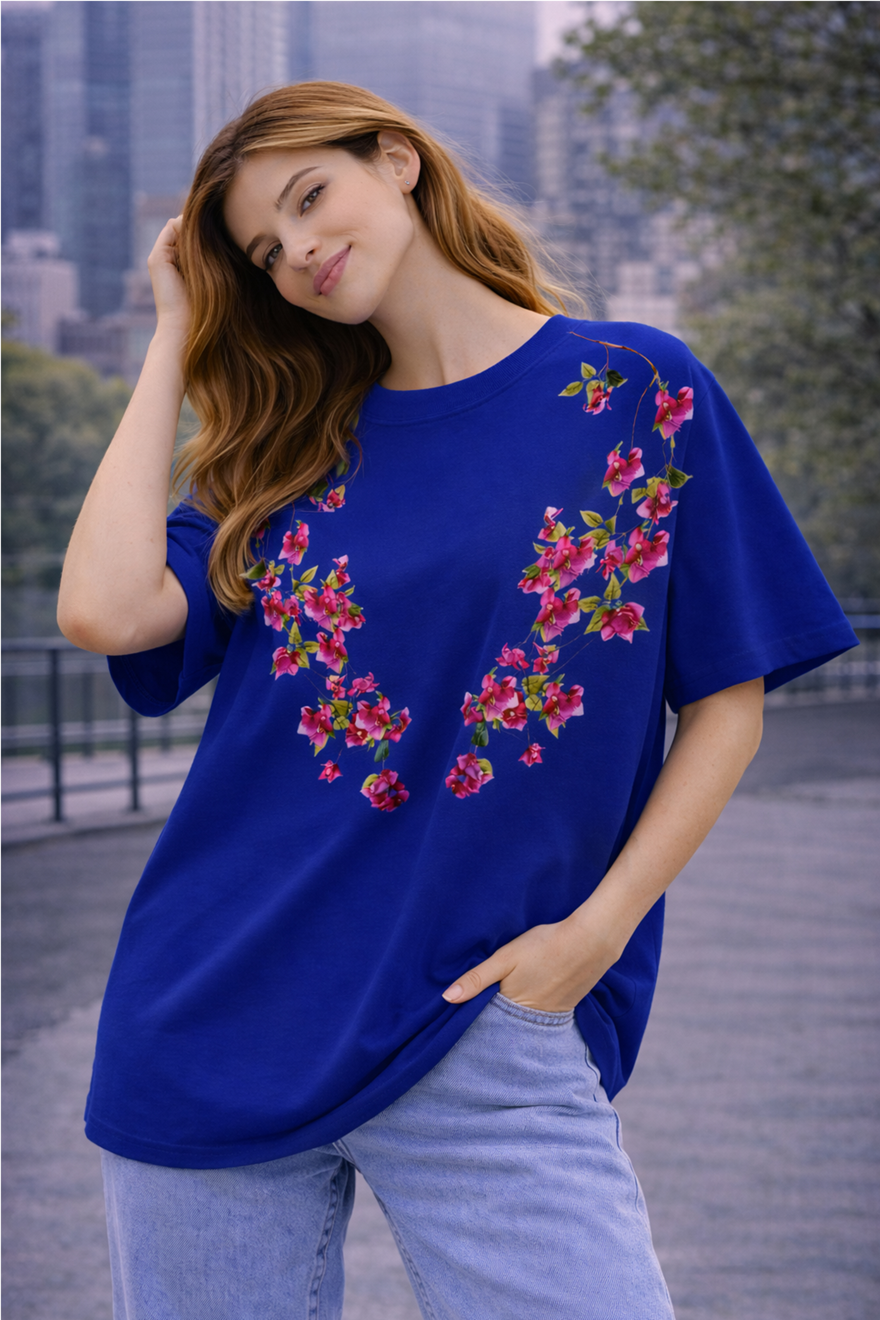 OVERSIZED FLORAL T-SHIRT