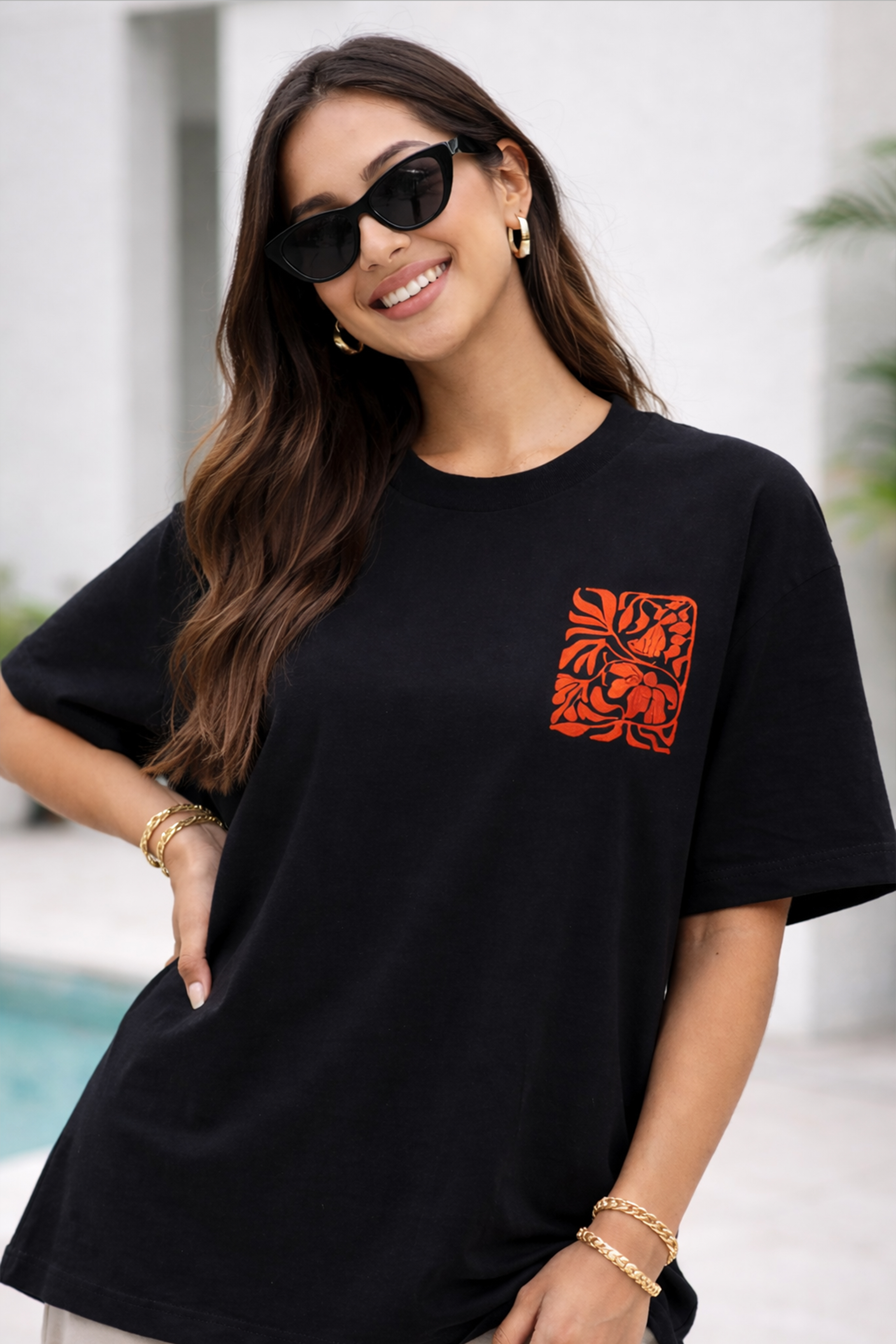 BIRD GRAPHIC PRINTED OVERSIZED TEE