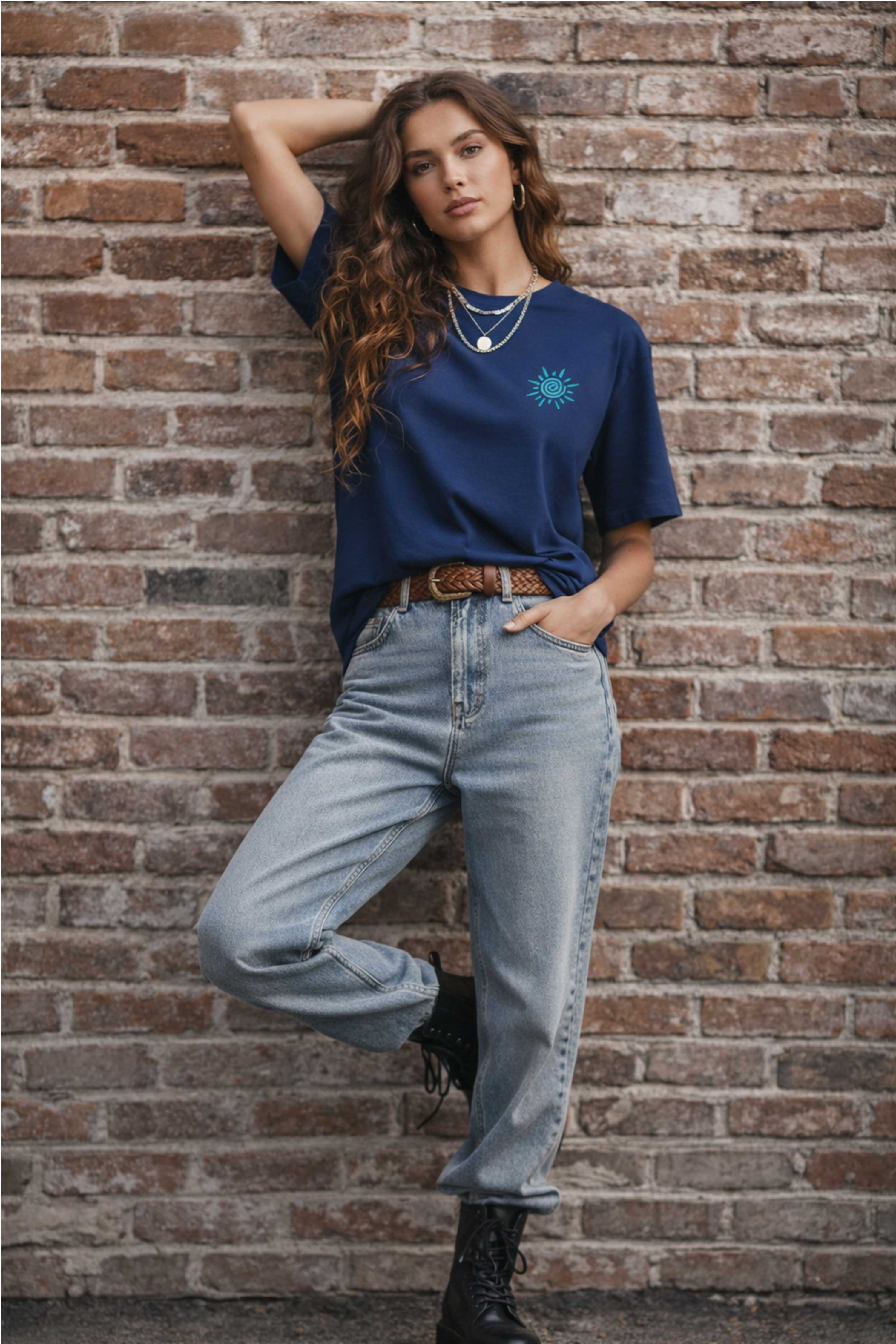 BLUE SPIRAL OVERSIZED TEE