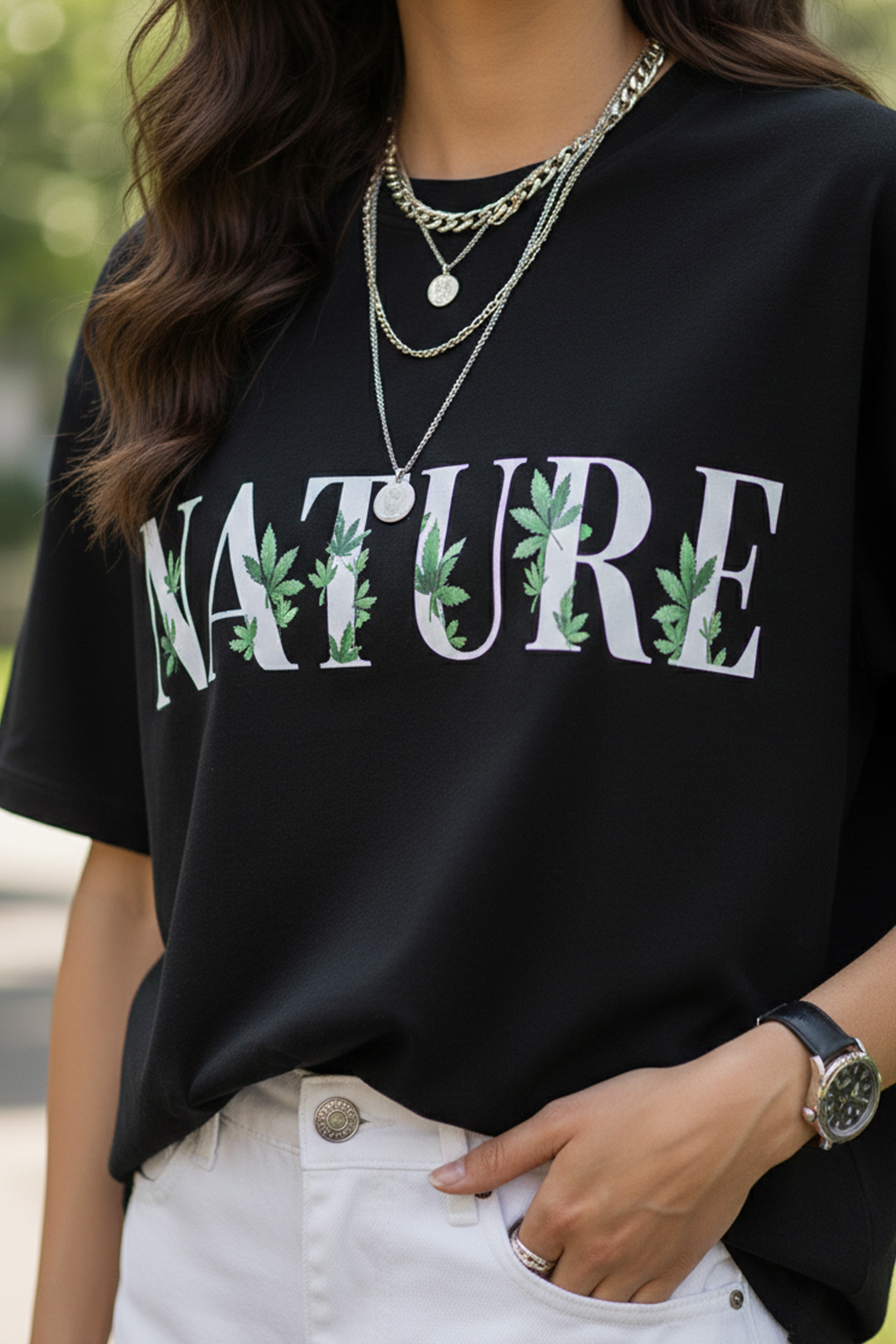 NATURE GRAPHIC PRINTED OVERSIZED TEE