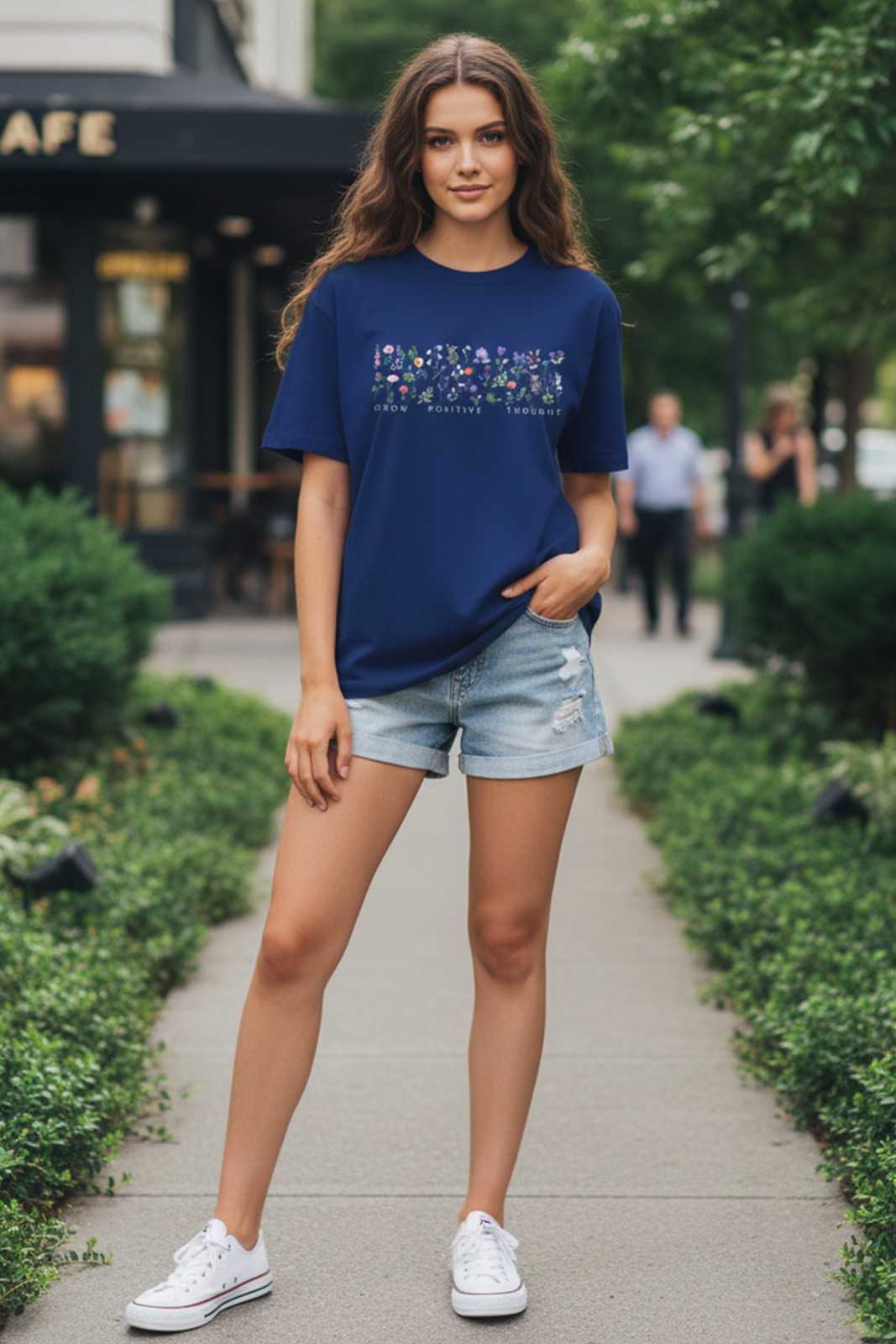 BOTANICAL GRAPHIC PRINTED OVERSIZED T-SHIRT