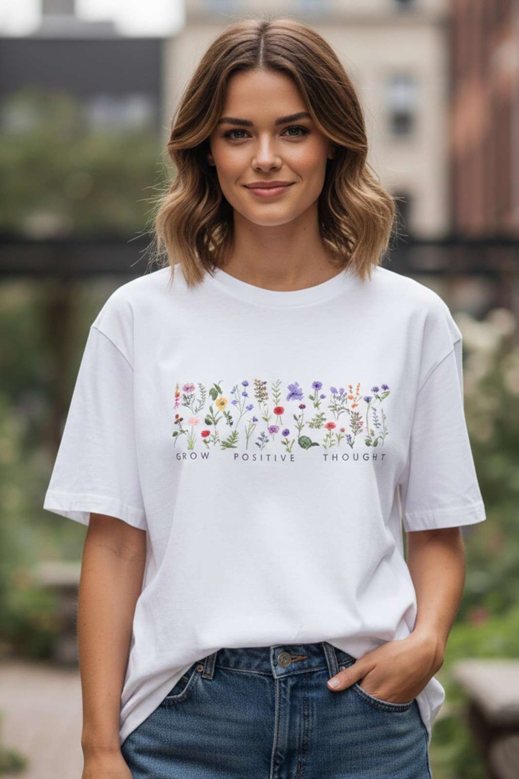 BOTANICAL GRAPHIC PRINTED OVERSIZED T-SH...