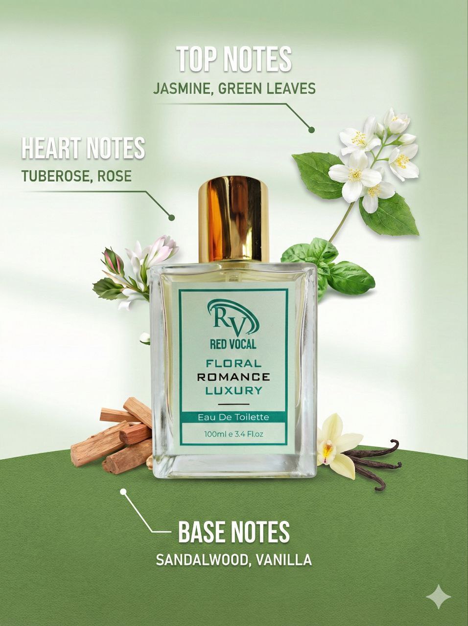 Red Vocal Floral Romance Luxury Premium Perfume Eau De Toilette – Women’s 100ml Elegant & Long-Lasting Fragrance