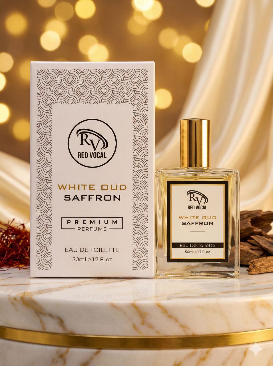 Red Vocal White Oud Saffron Premium Perfume Eau De Toilette 50ml –  Luxury Fragrance For Unisex