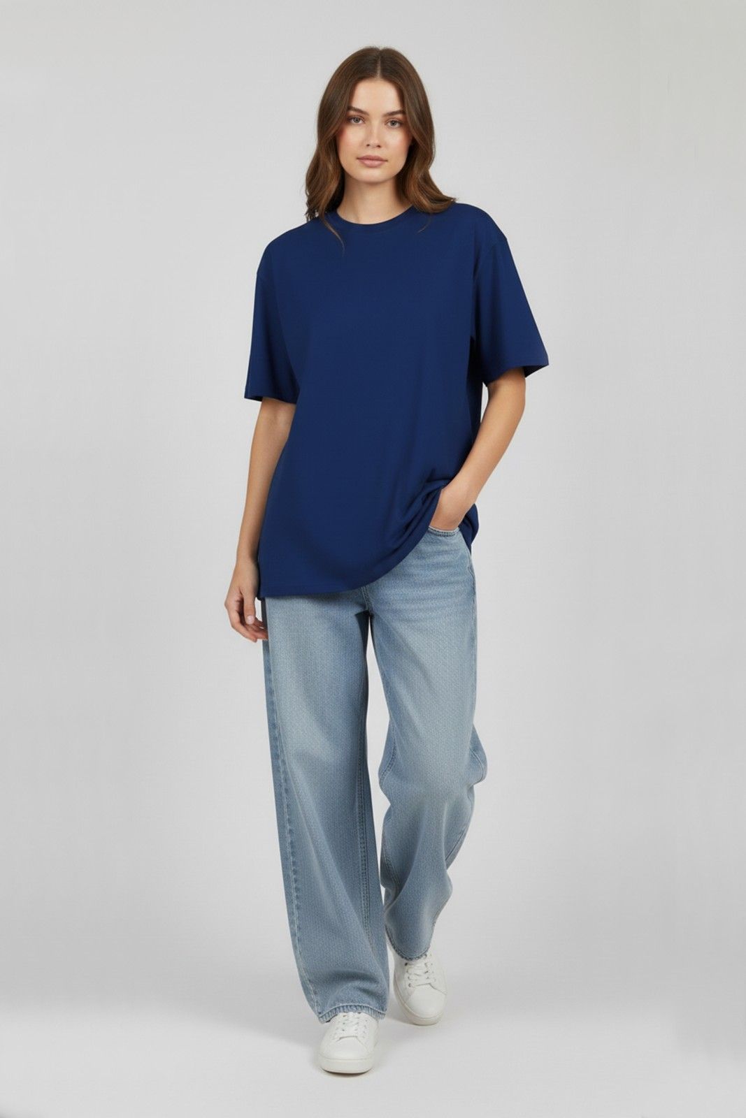 TWIN MERMAID GRAPHIC PRINTED OVERSIZED T-SHIRT