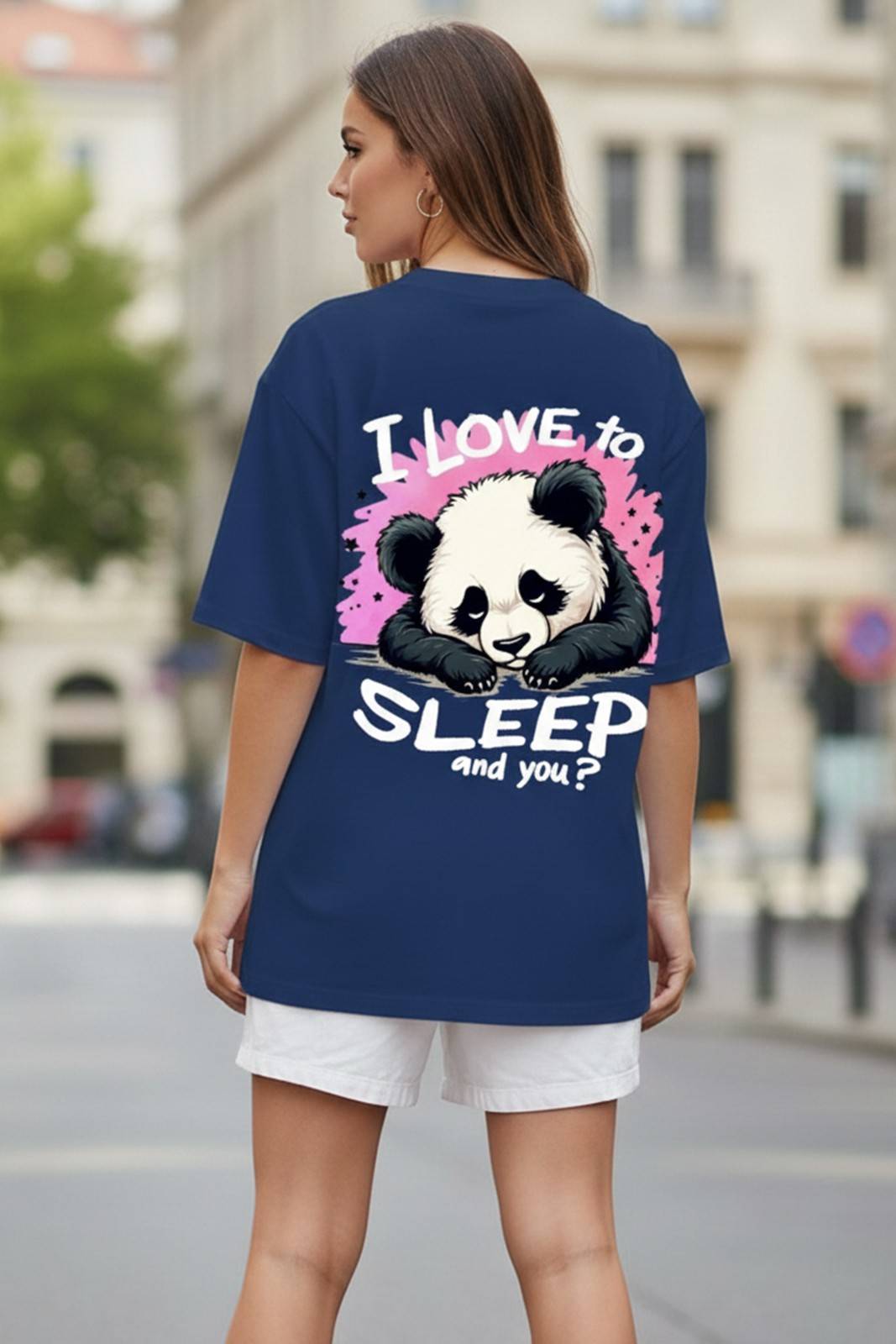 PANDA GRAPHIC PRINTED OVERSIZED T-SHIRT