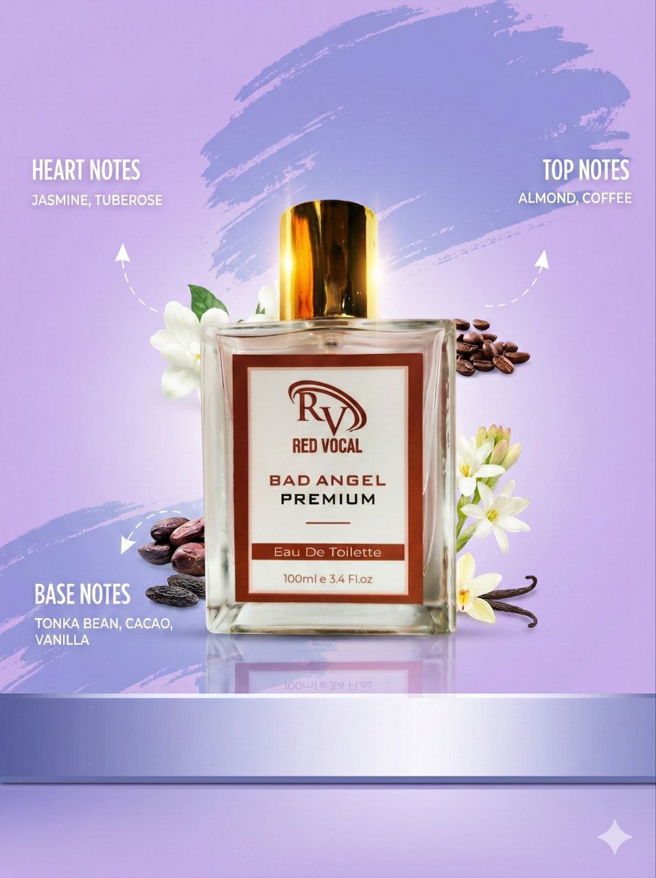 Red Vocal Bad Angel Premium Perfume Eau De Toilette for Women – 100ml Sweet, Sensual & Long-Lasting Set of 2 Fragrance