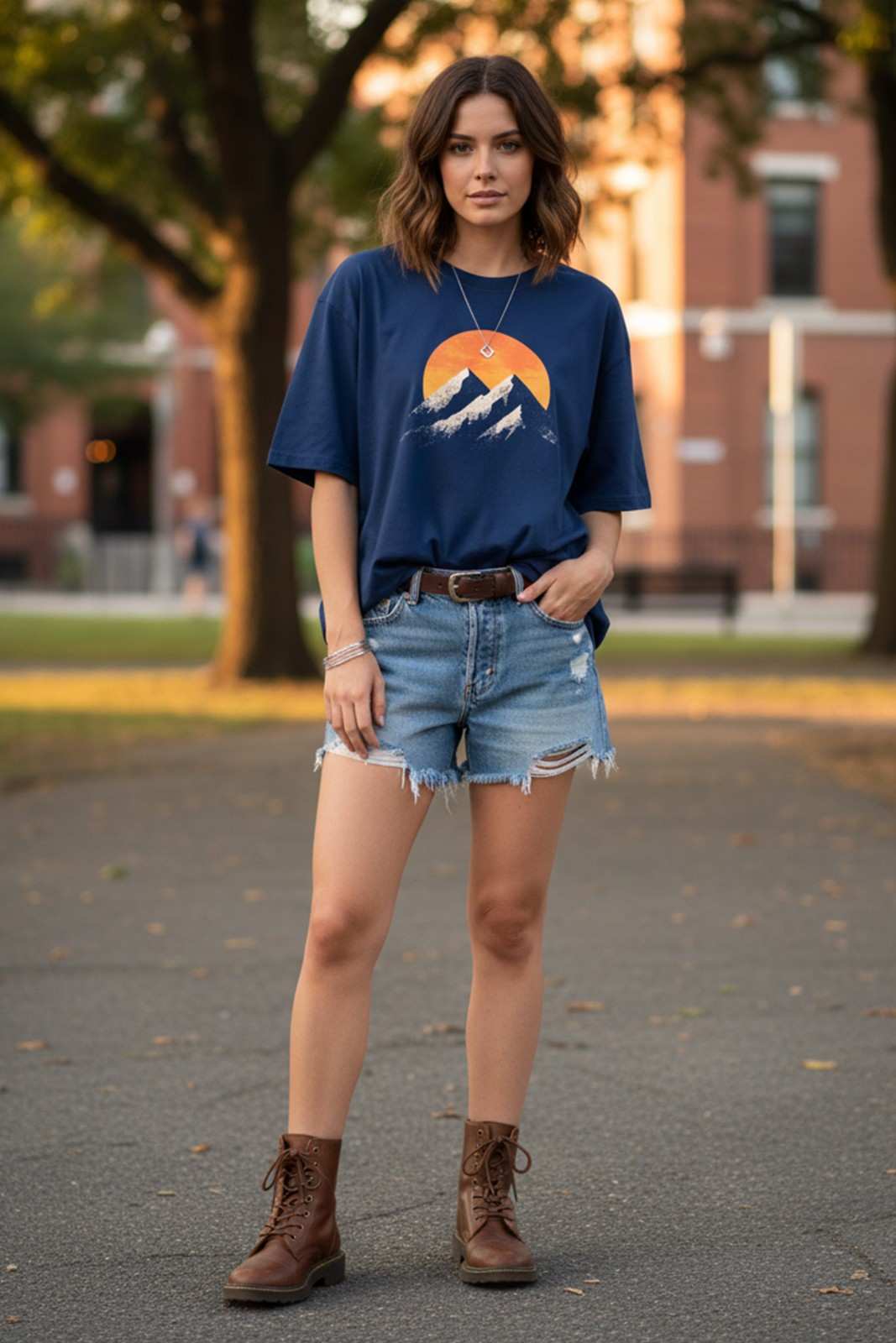 THE GOLDEN PEAK GRAPHIC PRINTED OVERSIZED T-SHIRT