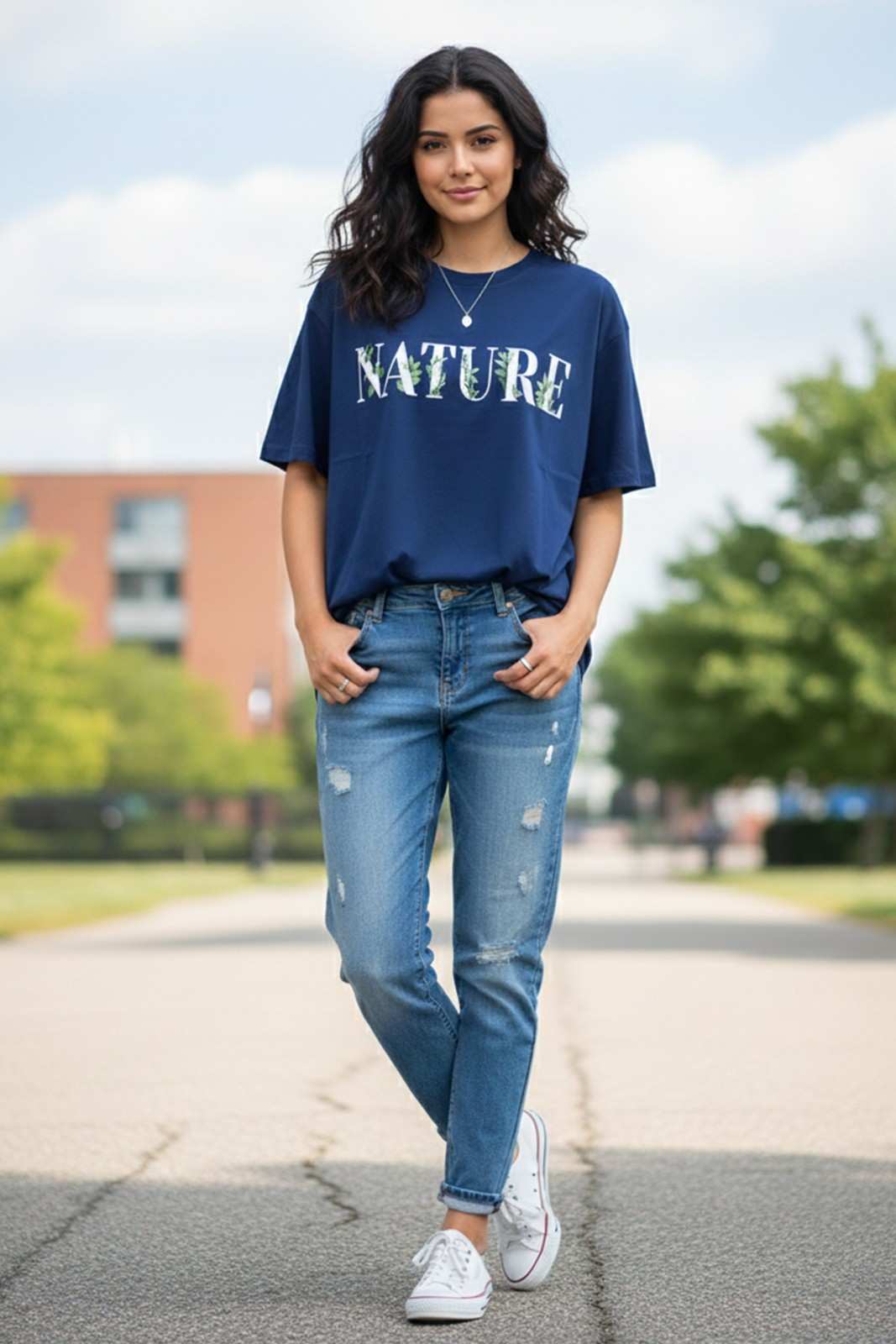 NATURE GRAPHIC PRINTED OVERSIZED TEE
