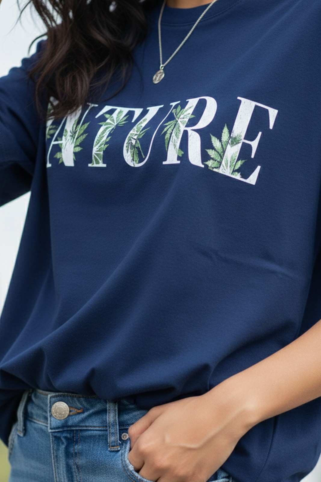 NATURE GRAPHIC PRINTED OVERSIZED TEE