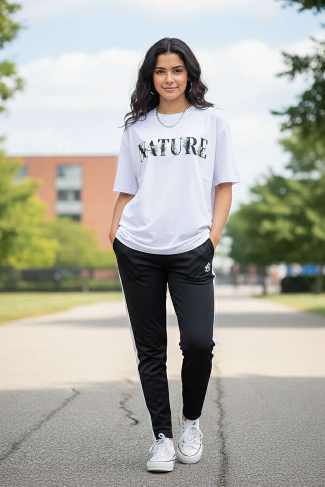 NATURE GRAPHIC PRINTED OVERSIZED TEE