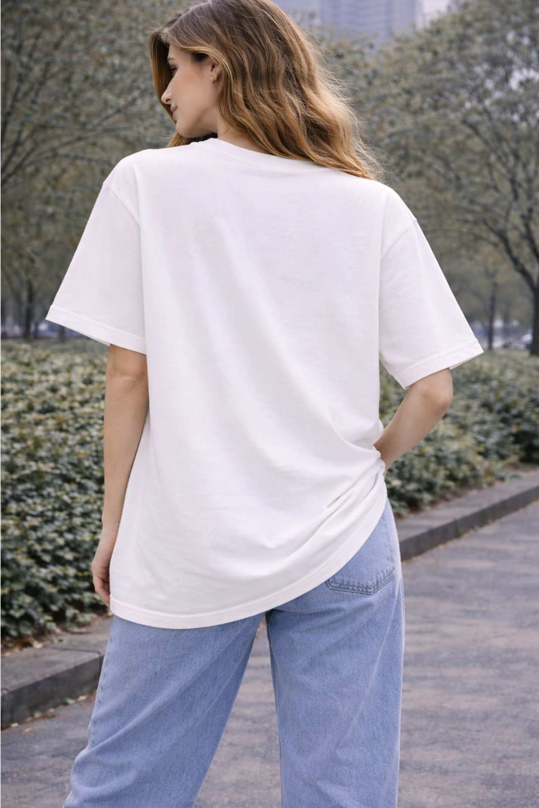 FLYING CRANES OVERSIZED TEE