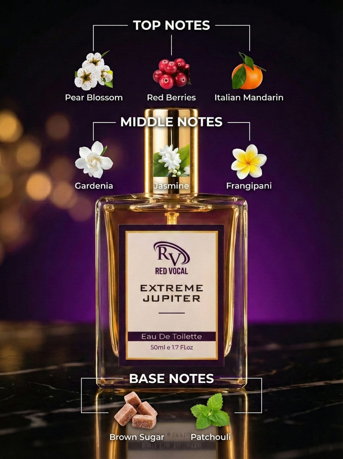 Red Vocal Extreme Jupiter Premium Perfume Eau De Toilette 50ml – Long Lasting Women's Fragrance Set of 2