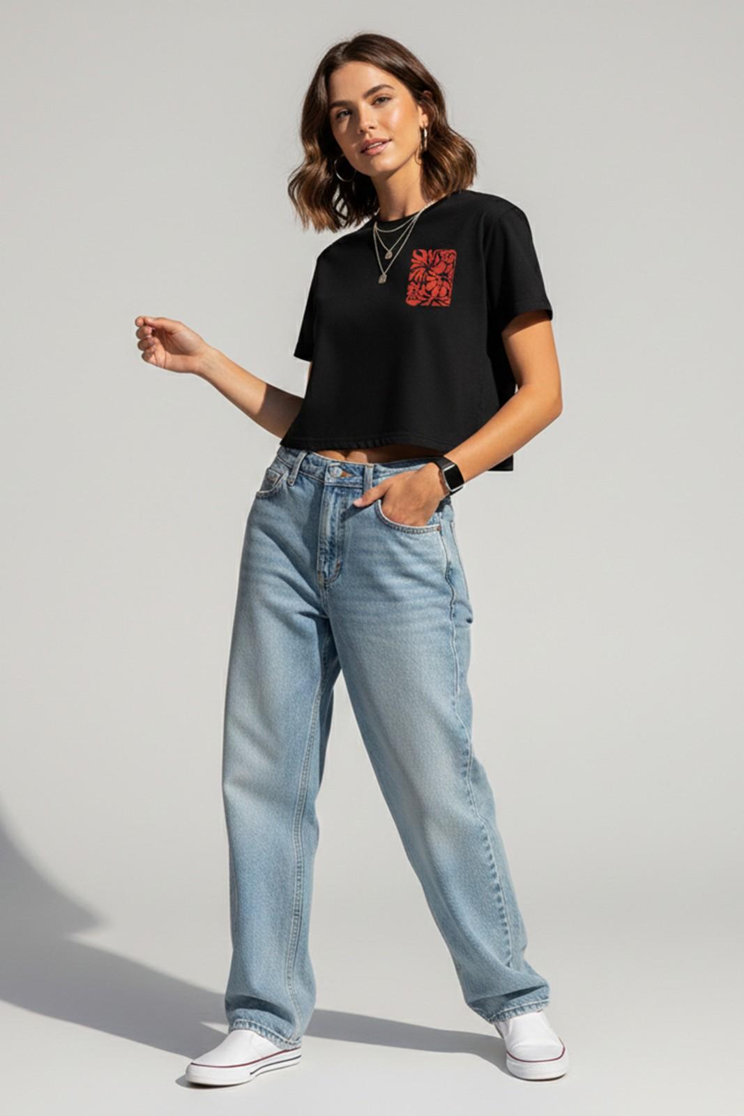 BIRD GRAPHIC PRINTED CROP TOP