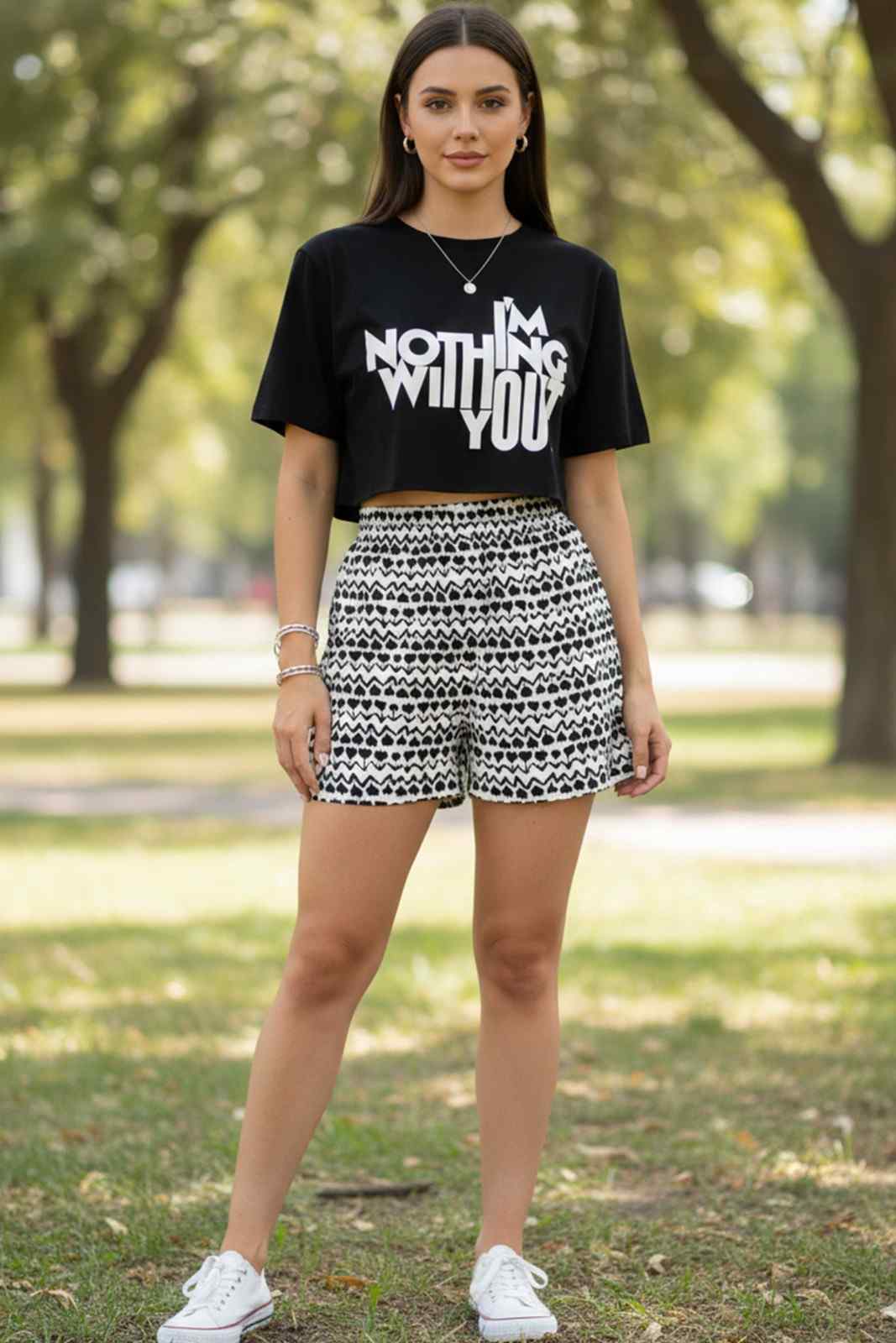 WITHOUT YOU GRAPHIC CROP TEE