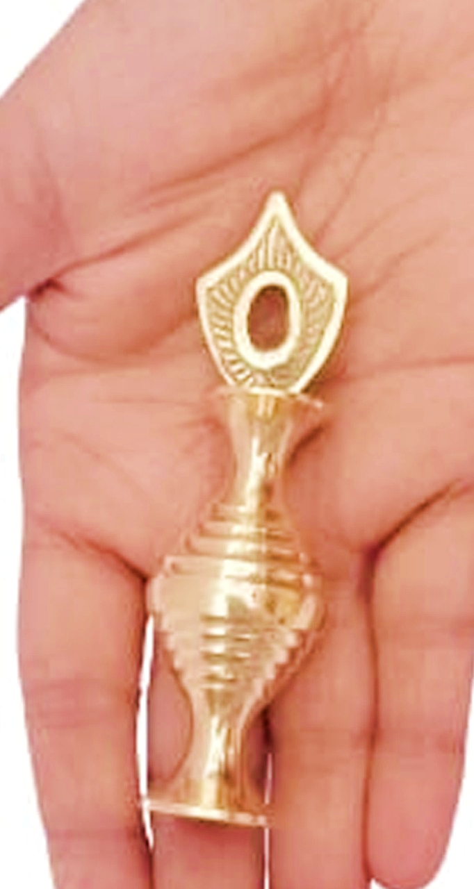 Brass Surmedani With Funnel/Kuppi And Surma Use In Eye's Makeup [Size-9-cm] Pack Of-1 Funnel, 2 Surma Packed, 1 Brass Surmedani