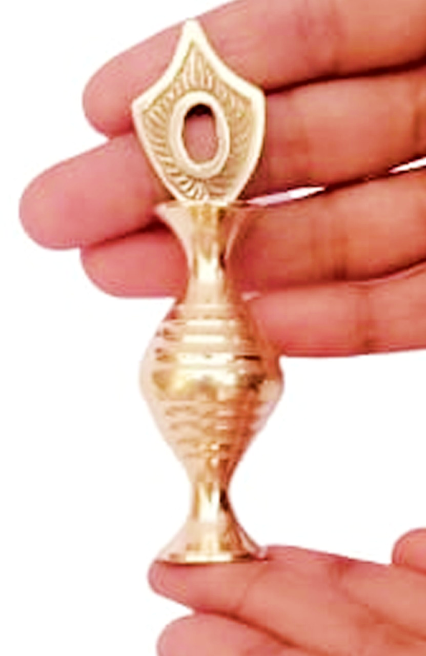 Brass Surmedani With Funnel/Kuppi And Surma Use In Eye's Makeup [Size-9-cm] Pack Of-1 Funnel, 2 Surma Packed, 1 Brass Surmedani