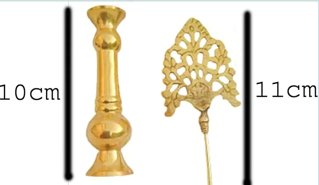 Brass Surmedani With Funnel/Kuppi And Surma Use In Eye's Makeup [Size11-cm] Pack Of-1 Funnel, 2 Surma Packed,1 Brass Surmedani