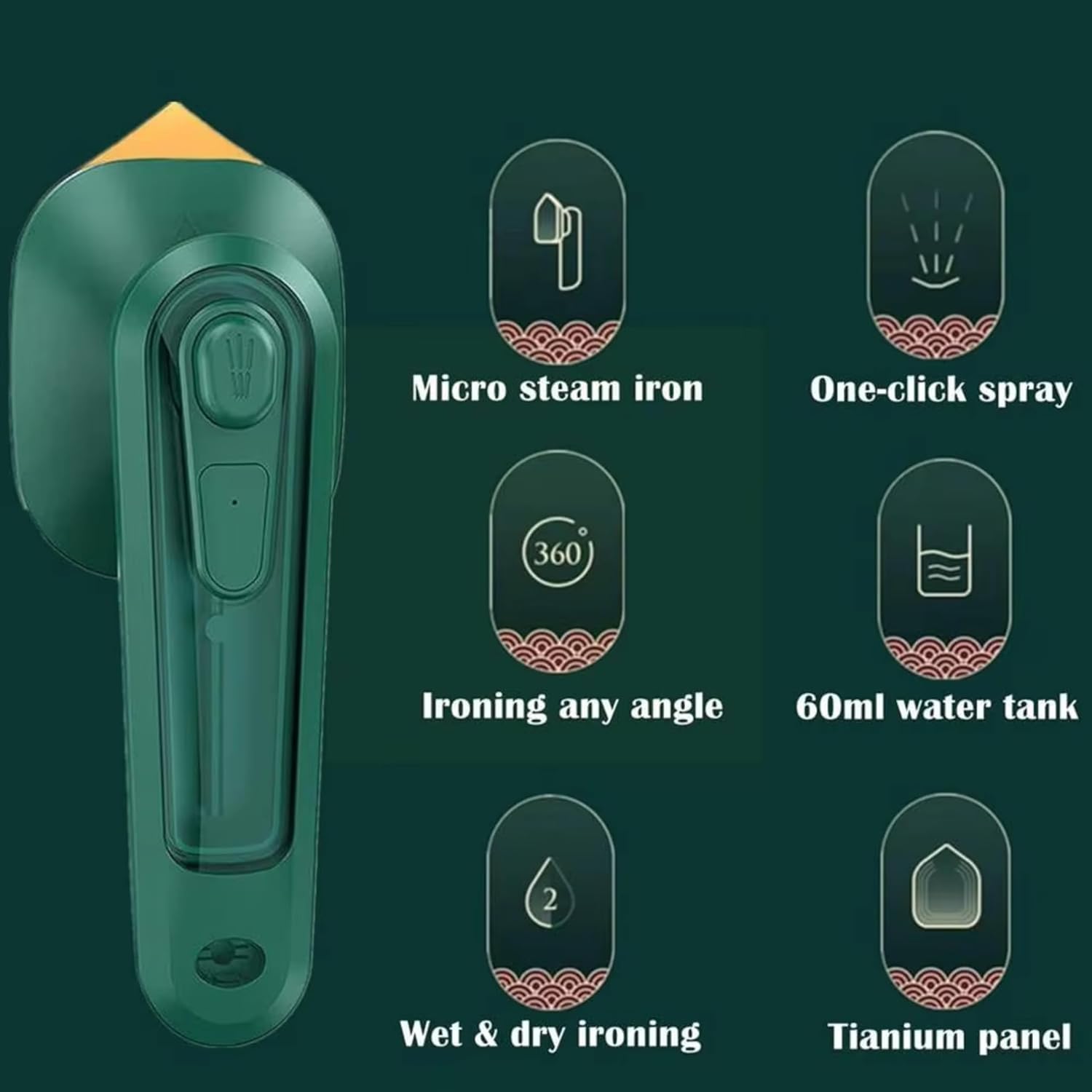 Compact Handheld Steamer | Quick Heat | Dual-Mode Ironing | Fabric-Safe Soleplate | Travel-Friendly Design | Easy-to-Use Visible Water Tank