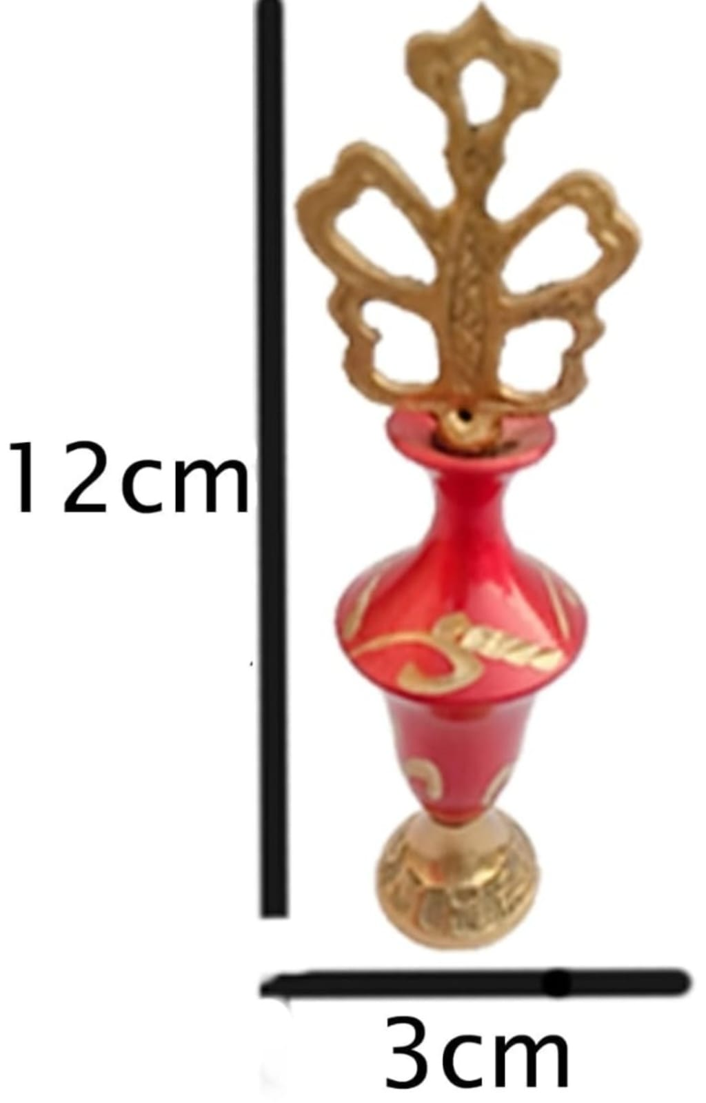 Brass Surmedani With Funnel/Kuppi And Surma Use In Eye's Makeup [Size-12-cm] Pack Of-1 Funnel, 2 Surma Packed, 1 Brass Surmedani
