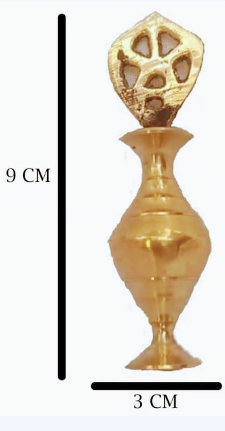 Brass Surmedani With Funnel/Kuppi And Surma Use In Eye's Makeup [Size-9-cm] Pack Of-1 Funnel, 2 Surma Packed, 1 Brass Surmedani