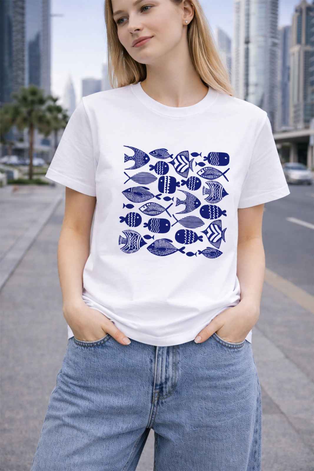 FISH GRAPHIC PRINTED TEE