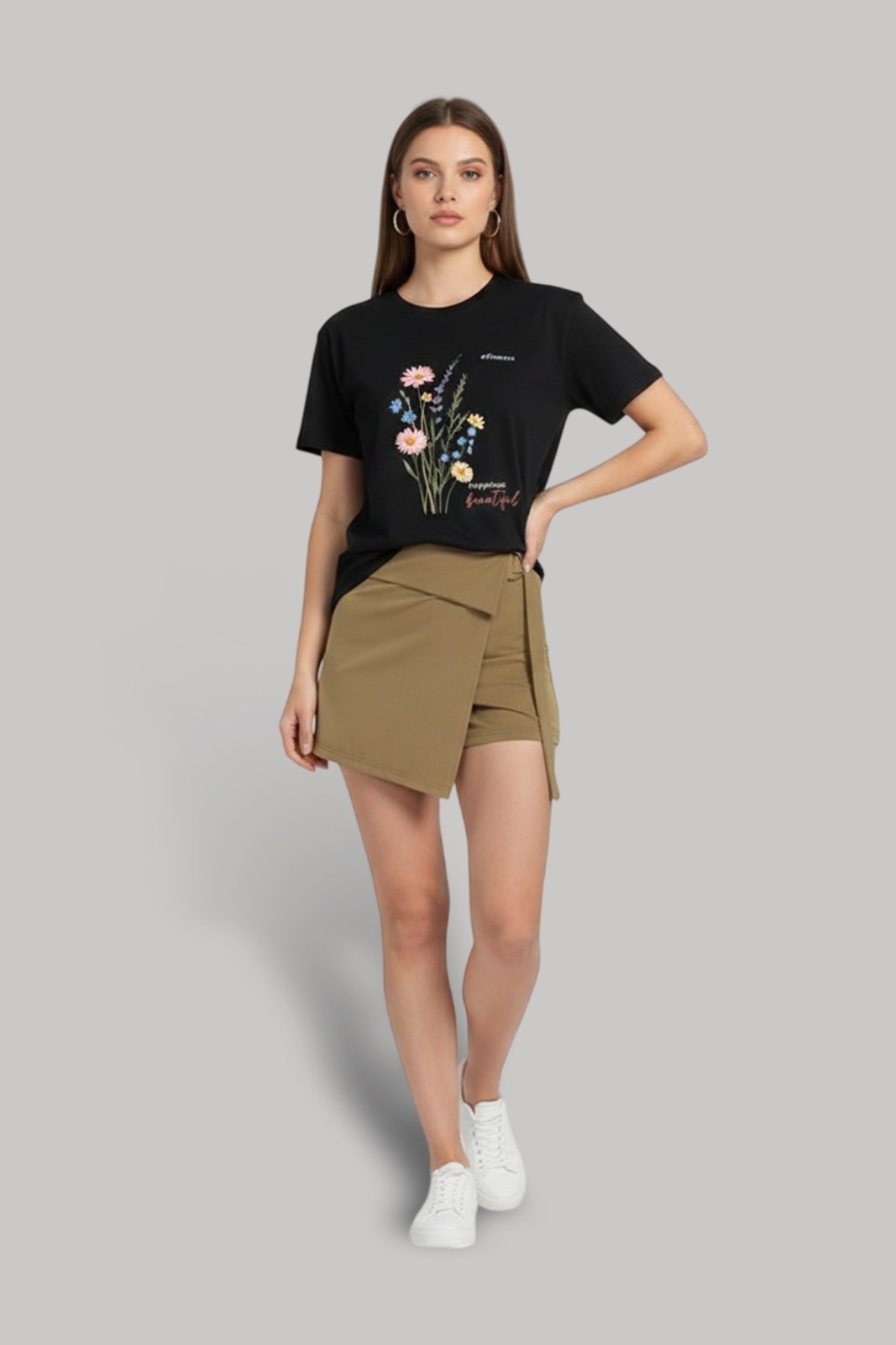 FLOWER GRAPHIC PRINTED REGULAR T-SHIRT