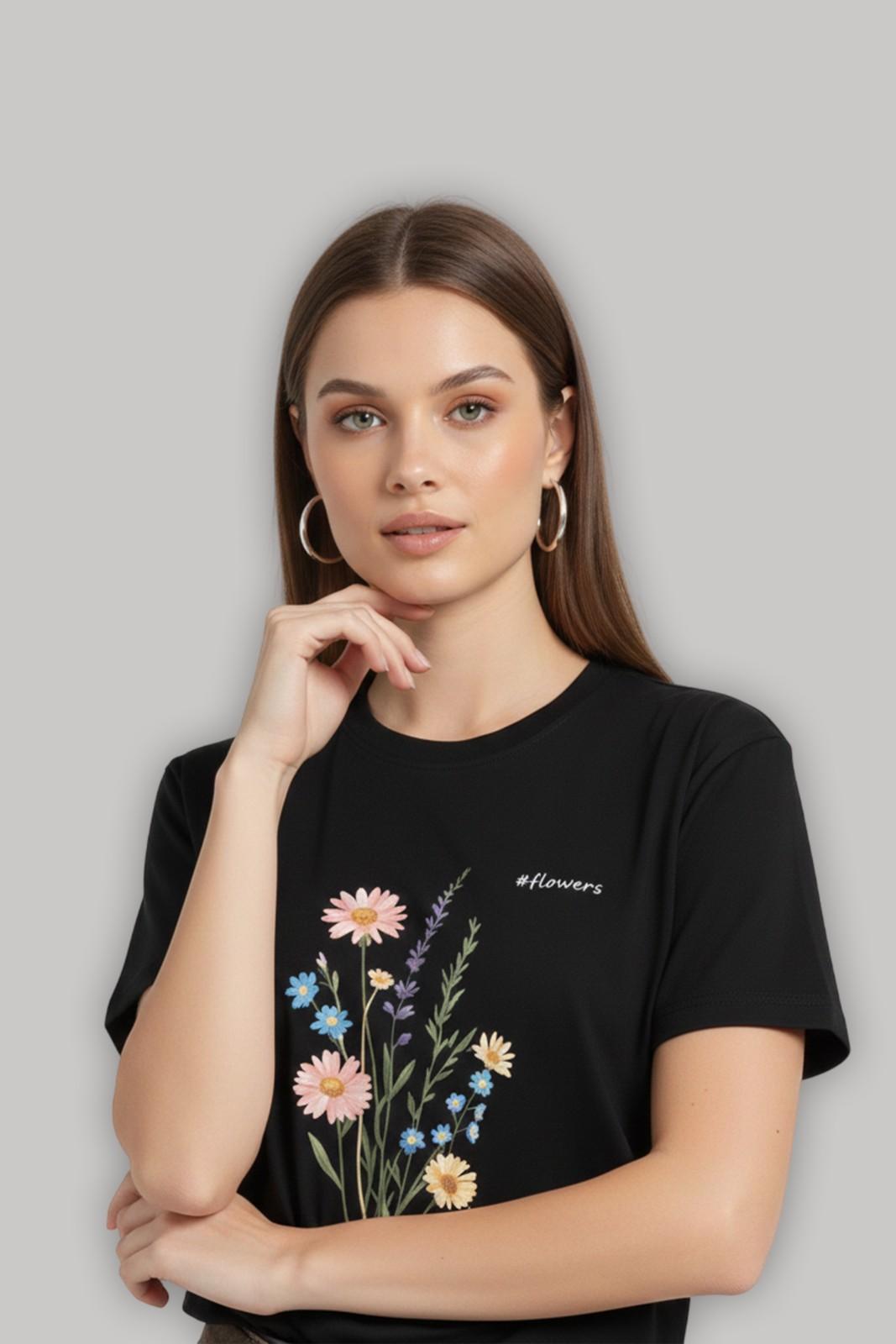 FLOWER GRAPHIC PRINTED REGULAR T-SHIRT