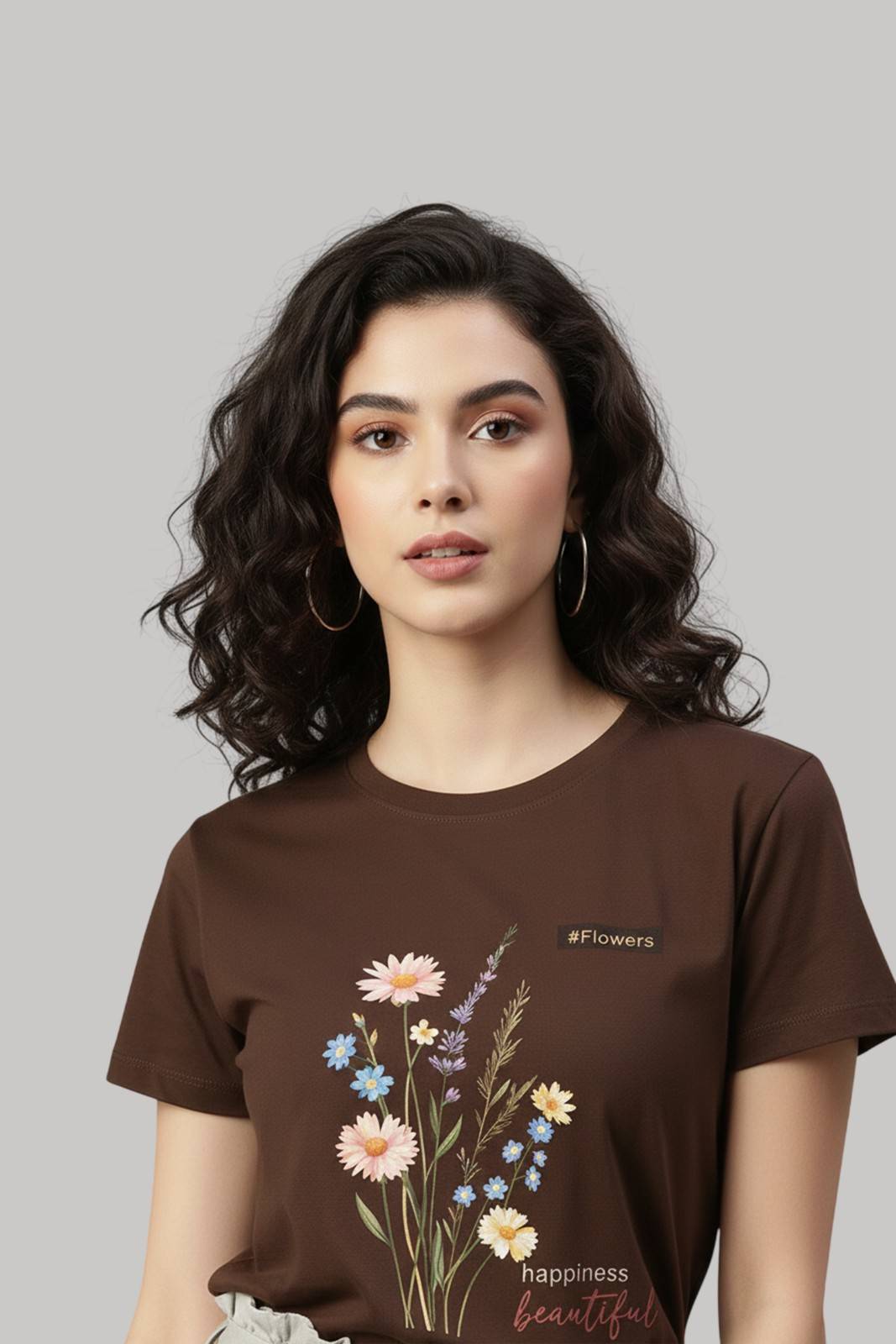 FLOWER GRAPHIC PRINTED REGULAR T-SHIRT