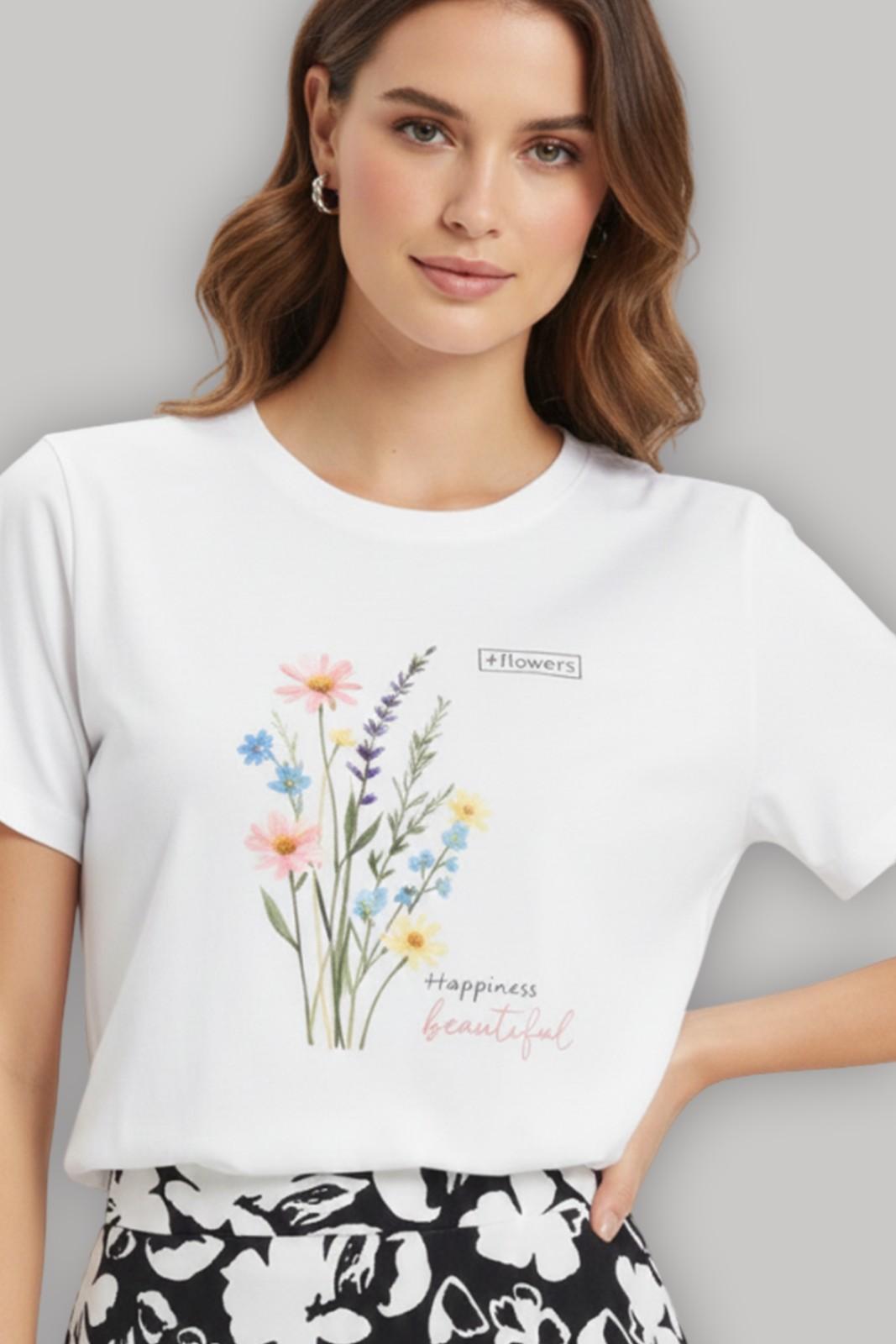 FLOWER GRAPHIC PRINTED REGULAR T-SHIRT