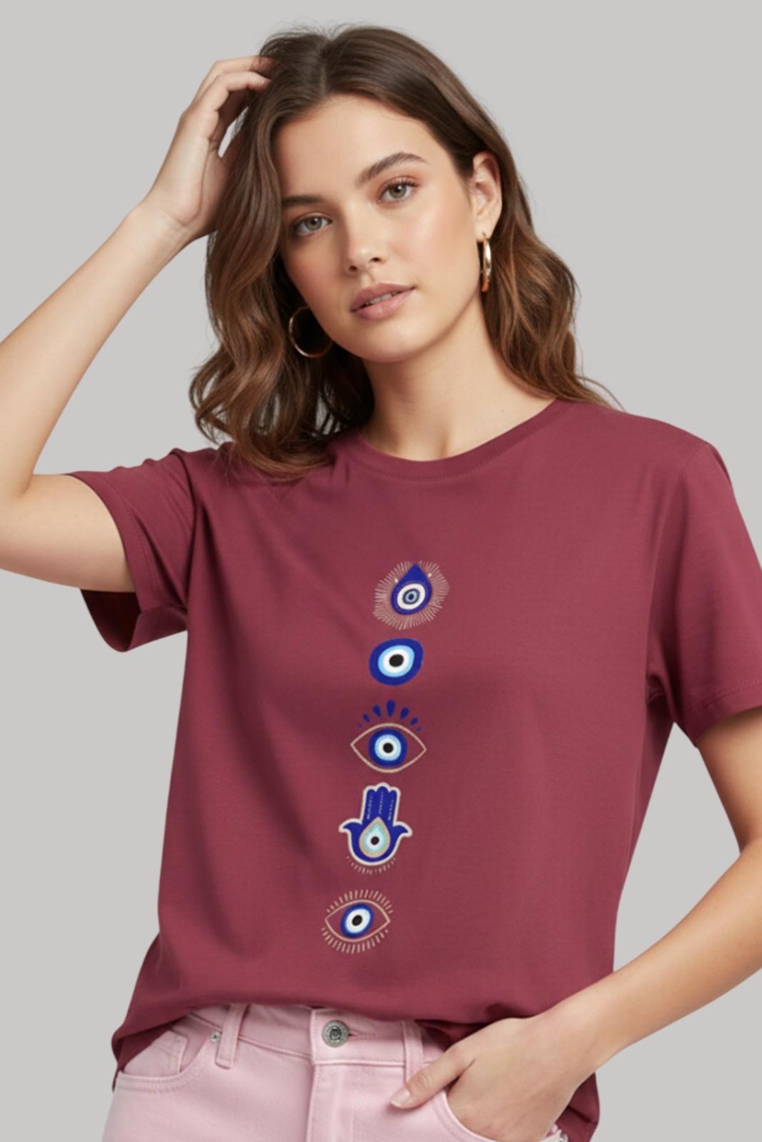 EVIL EYE GRAPHIC PRINTED REGULAR T-SHIRT
