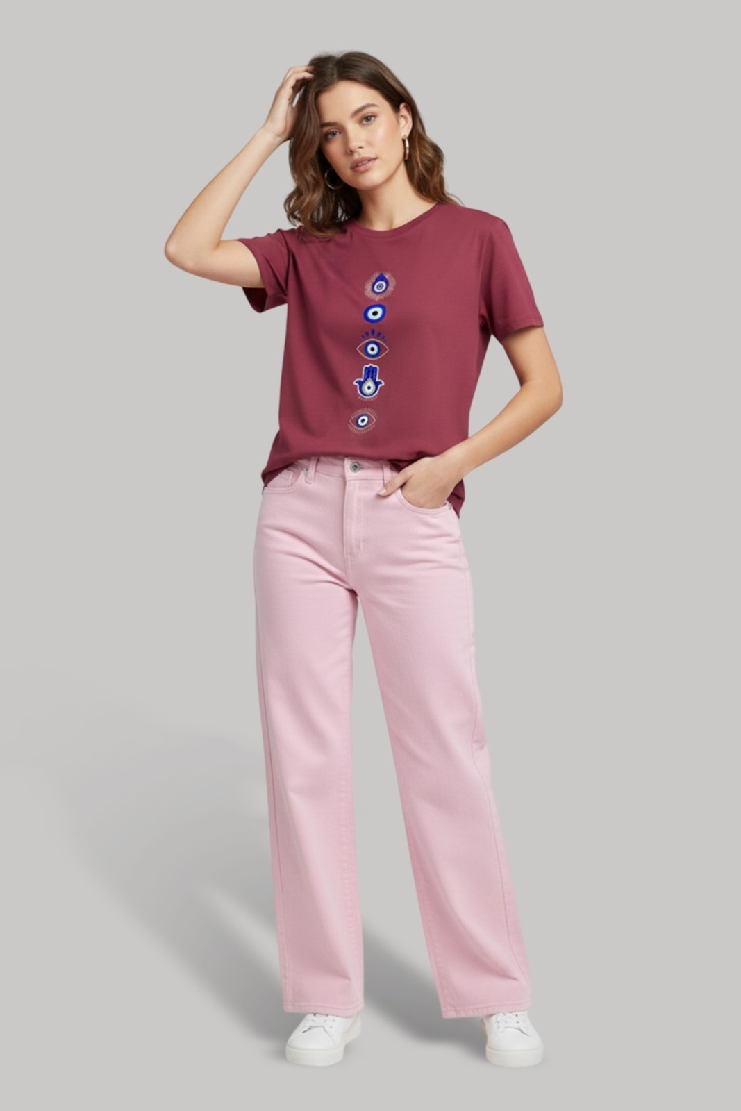 EVIL EYE GRAPHIC PRINTED REGULAR T-SHIRT