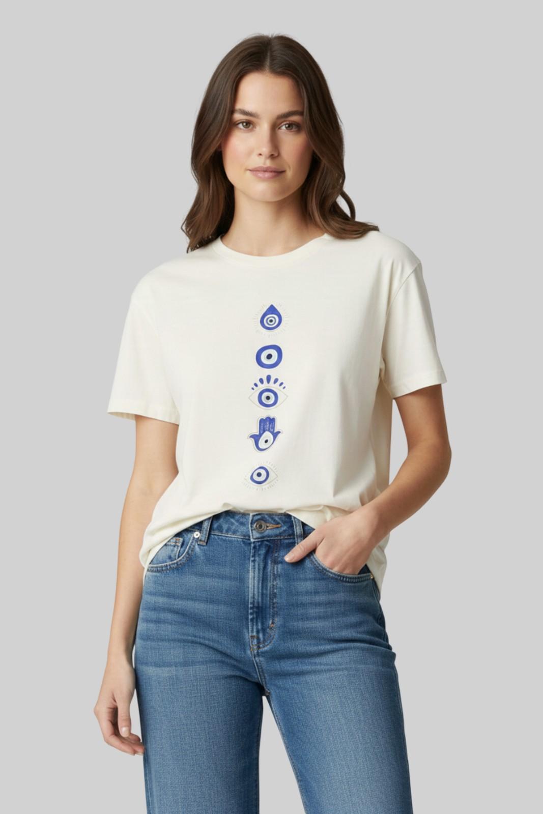 EVIL EYE GRAPHIC PRINTED REGULAR T-SHIRT