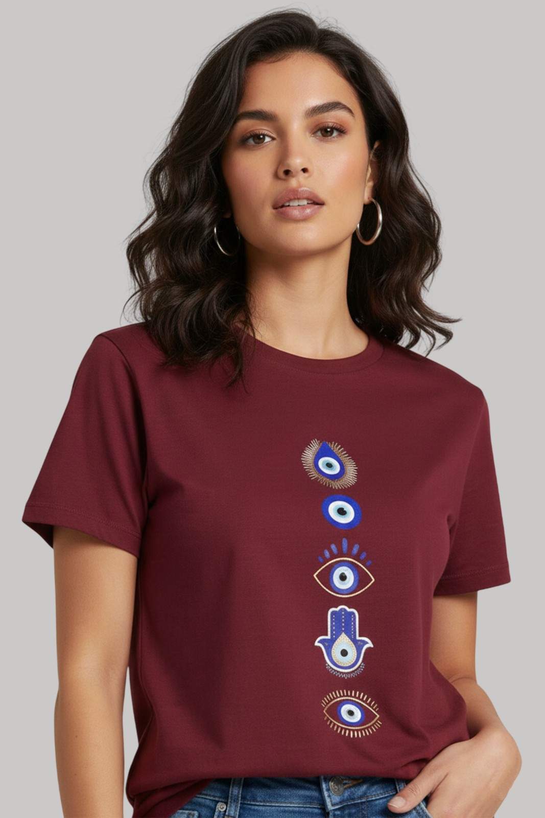 EVIL EYE GRAPHIC PRINTED REGULAR T-SHIRT