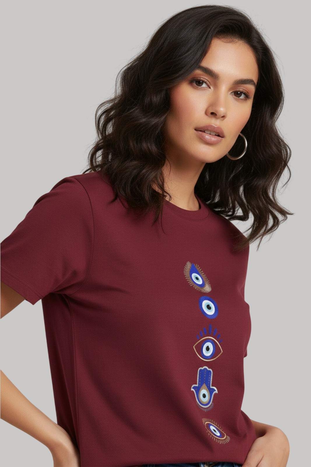 EVIL EYE GRAPHIC PRINTED REGULAR T-SHIRT