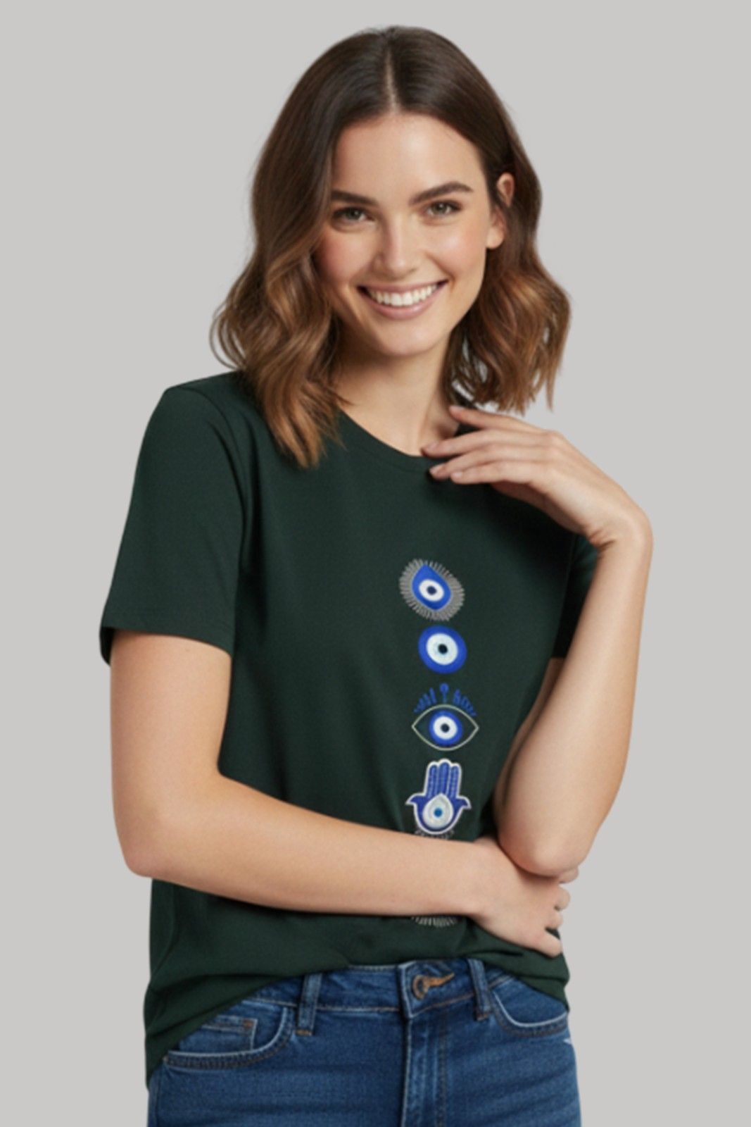 EVIL EYE GRAPHIC PRINTED REGULAR T-SHIRT