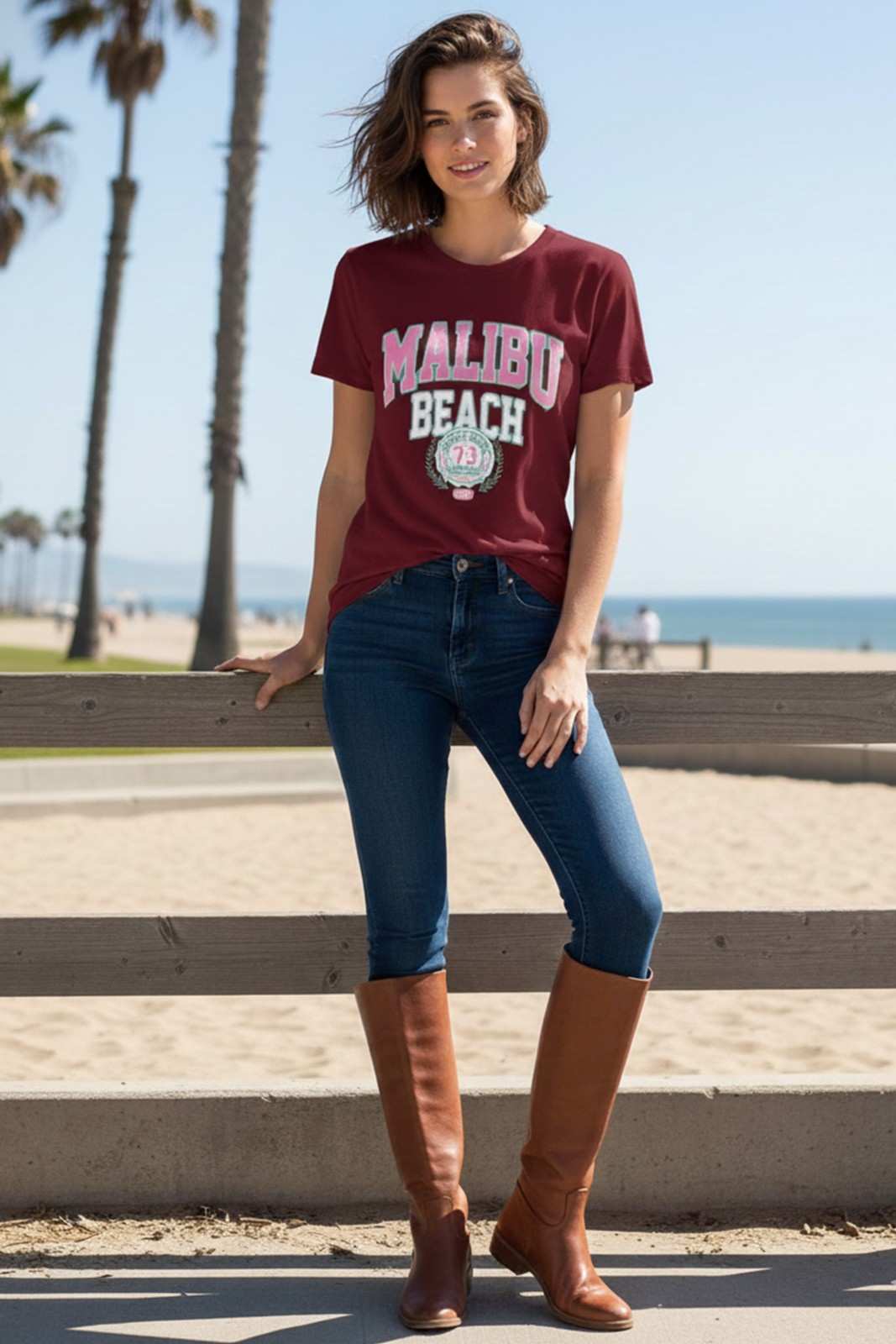 MALIBU GRAPHIC PRINTED REGULAR T-SHIRT
