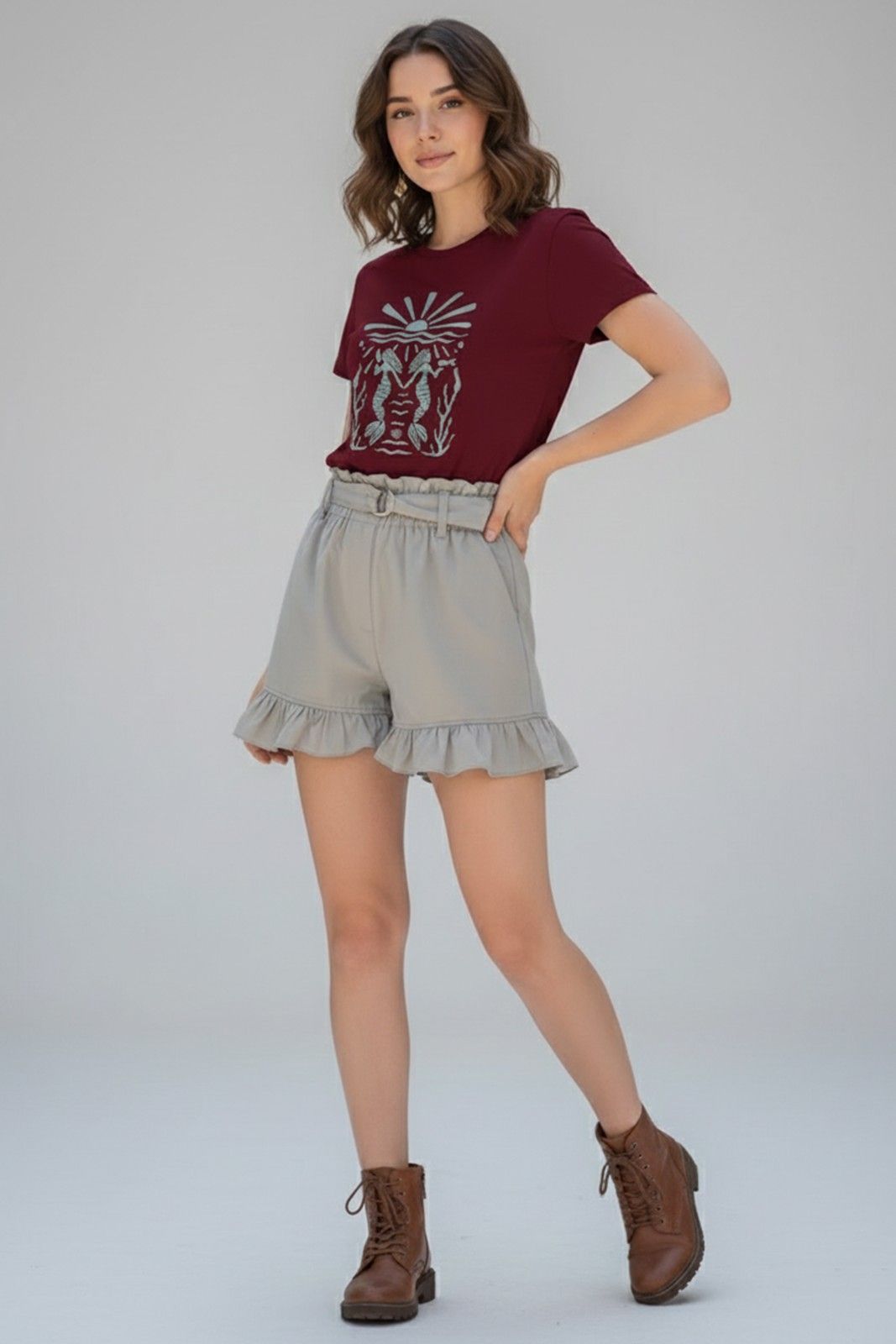 TWIN MERMAID GRAPHIC PRINTED T-SHIRT