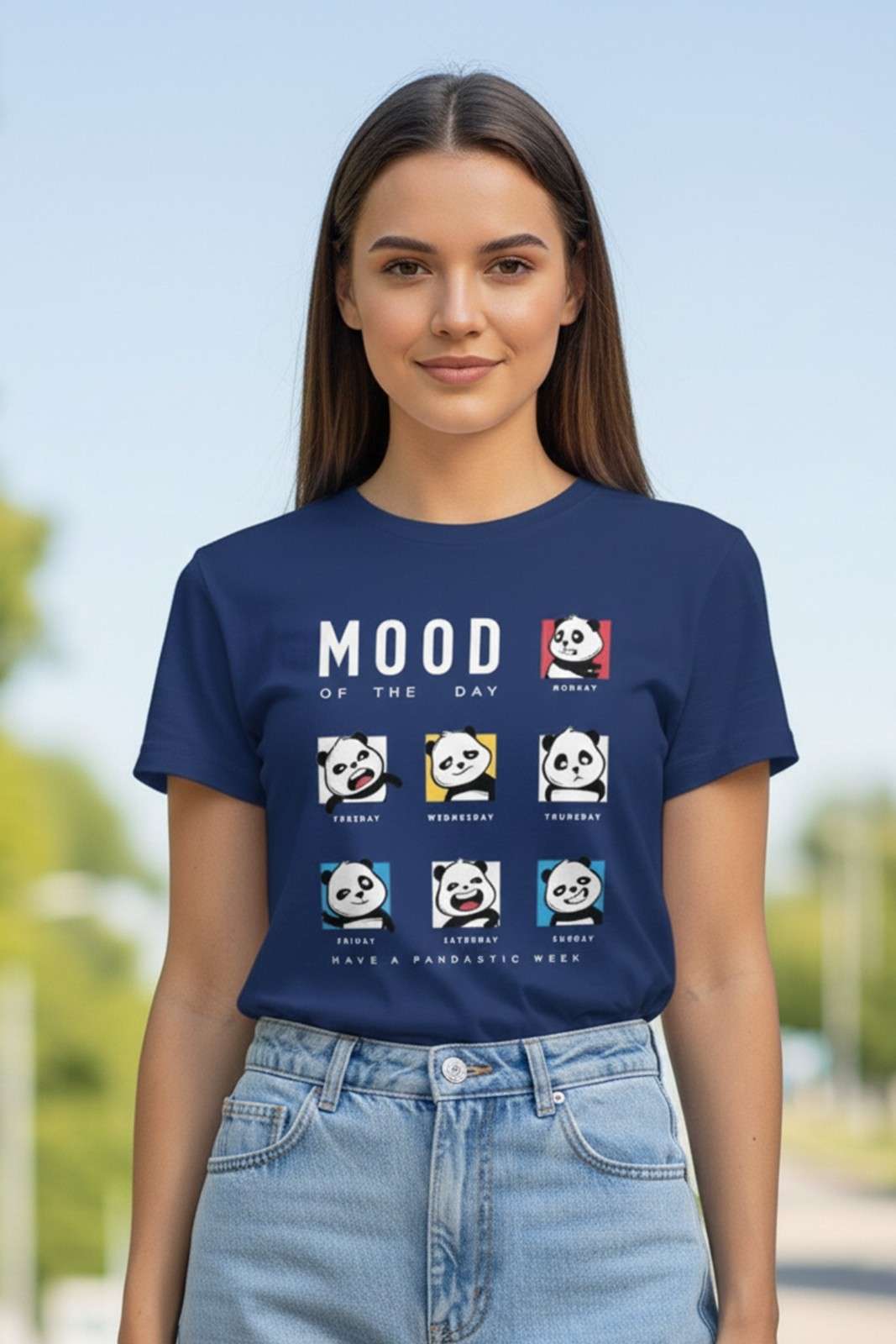 PANDA'S MOOD PRINTED REGULAR T-SHIRT