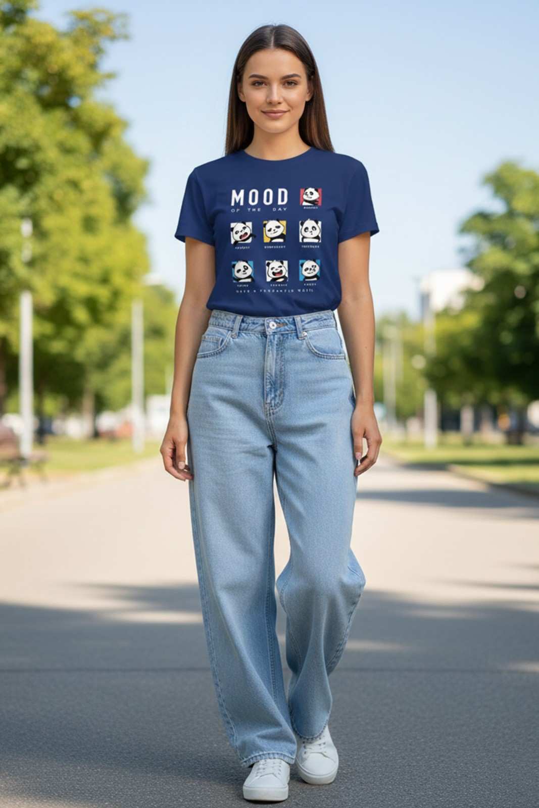 PANDA'S MOOD PRINTED REGULAR T-SHIRT