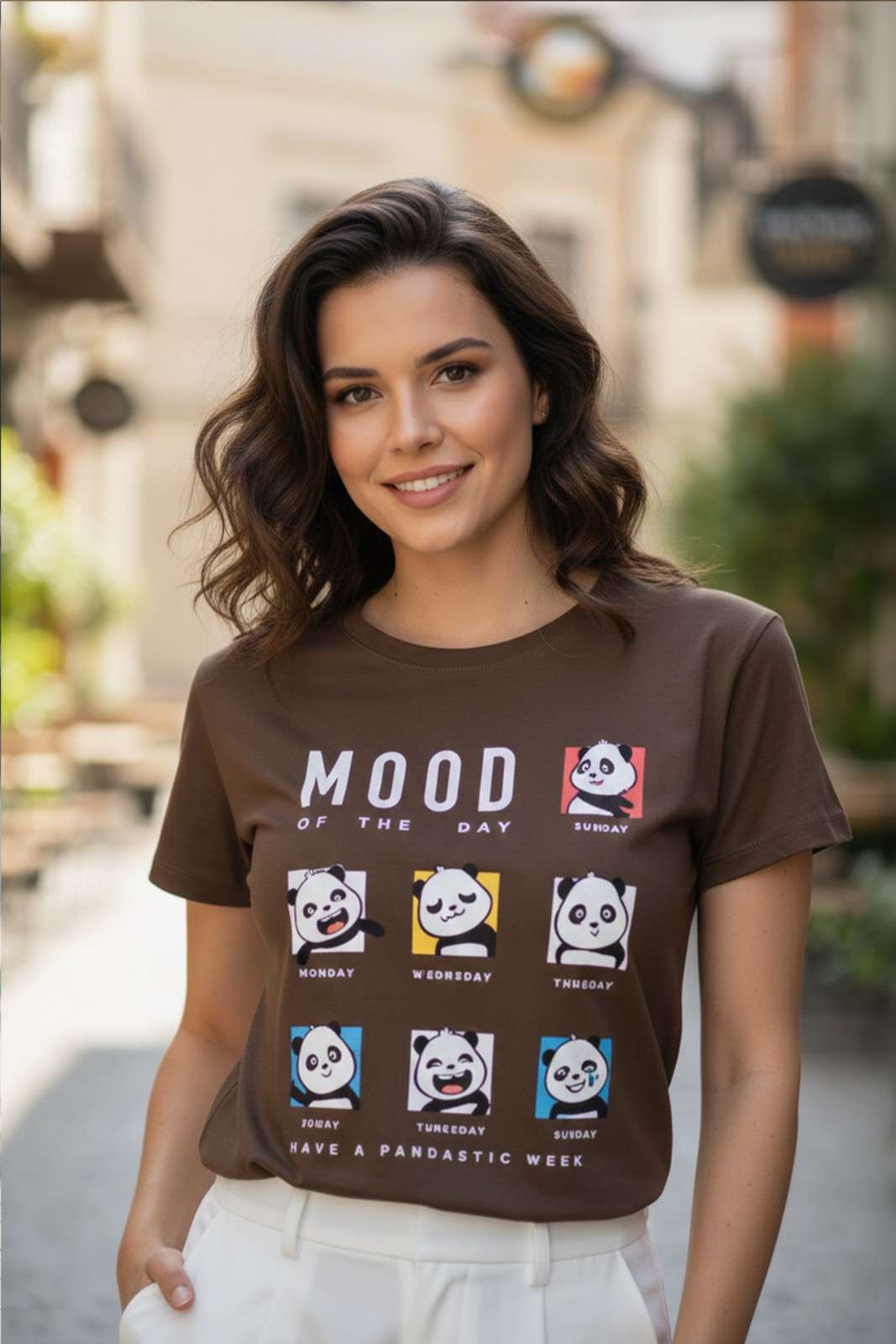 PANDA'S MOOD PRINTED REGULAR T-SHIRT