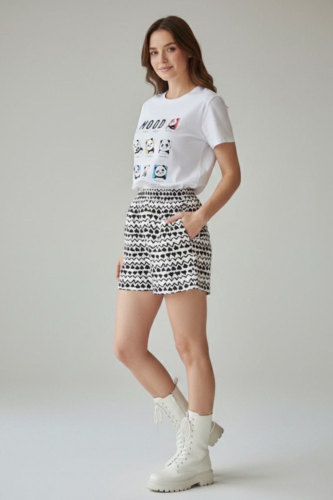 PANDA'S MOOD PRINTED REGULAR T-SHIRT