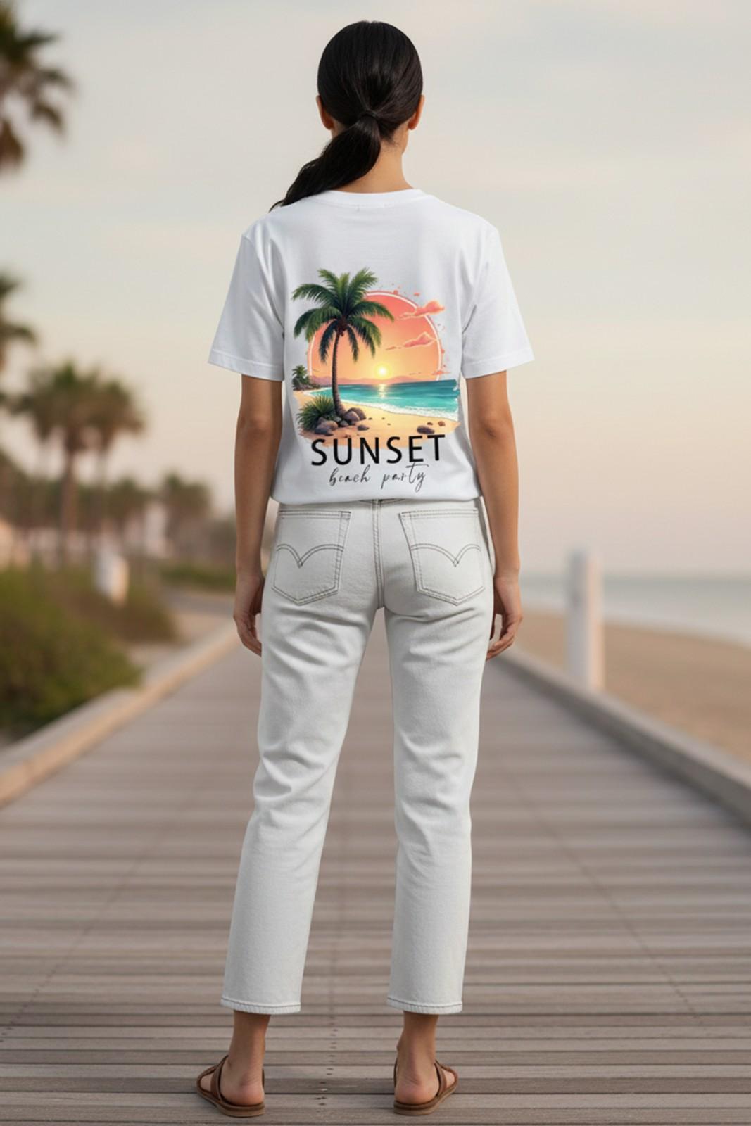 SUNSET GRAPHIC PRINTED REGULAR T-SHIRT